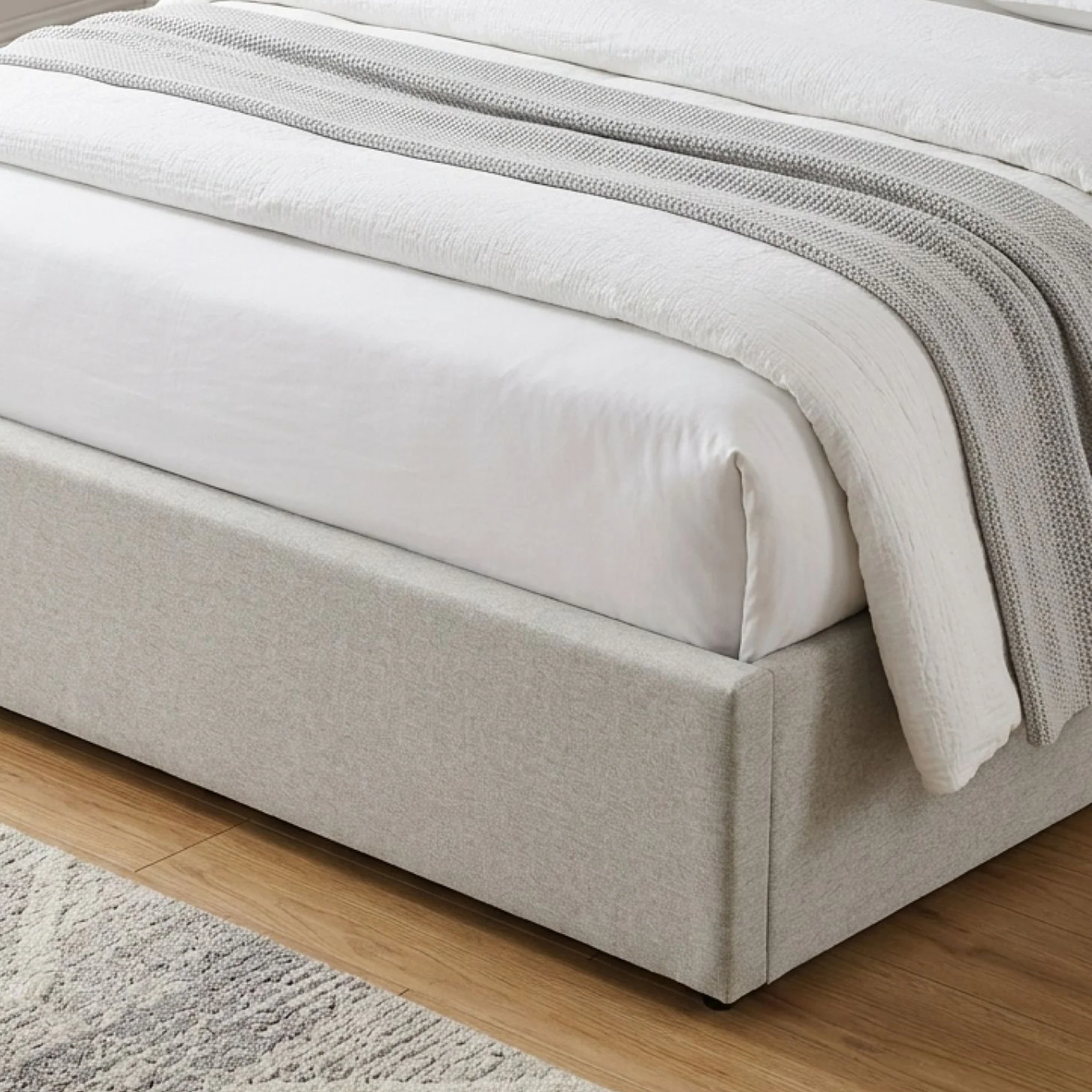 Elevon Queen Gas Lift Bed Frame - Linen Grey - Image 6