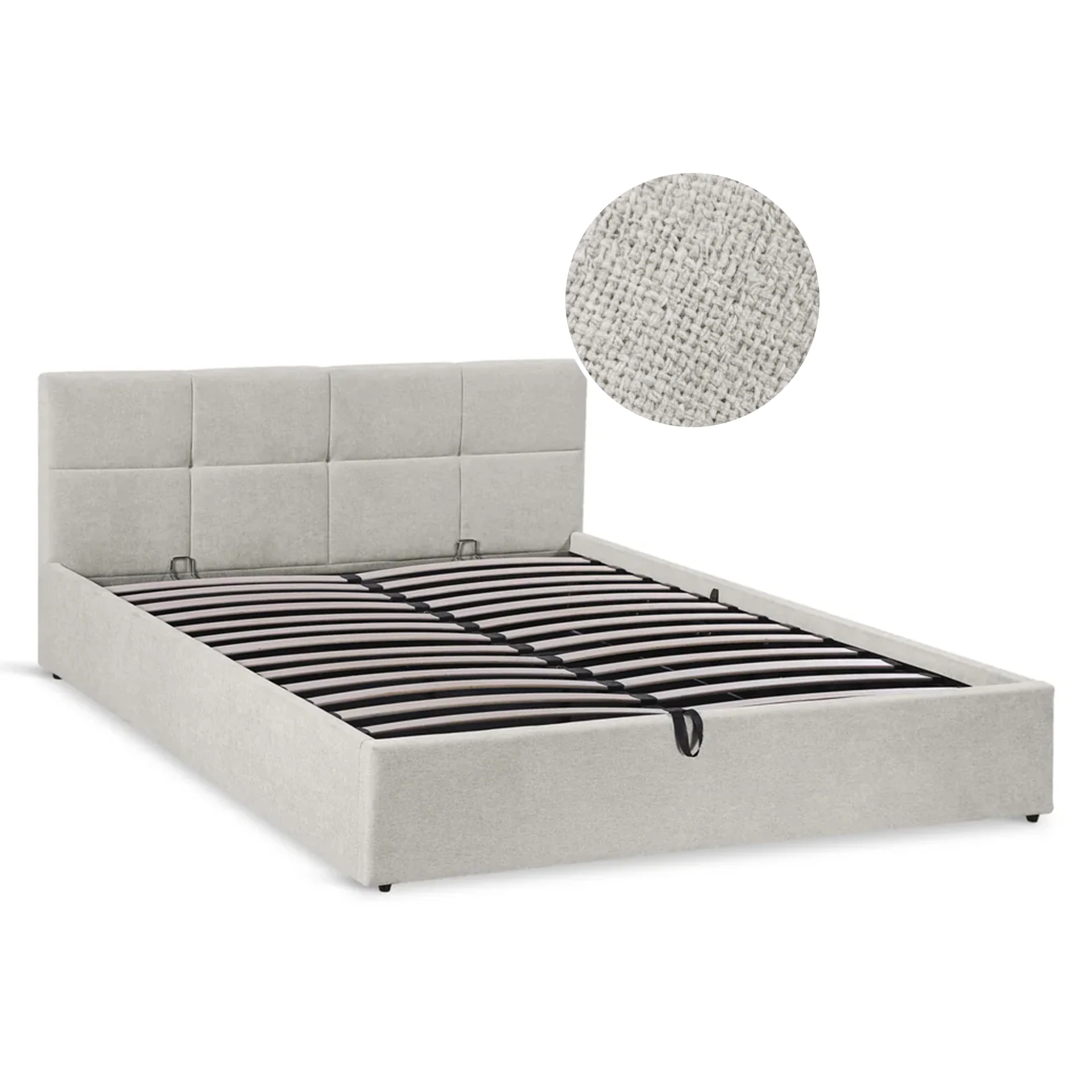 Elevon Queen Gas Lift Bed Frame - Linen Grey - Image 7