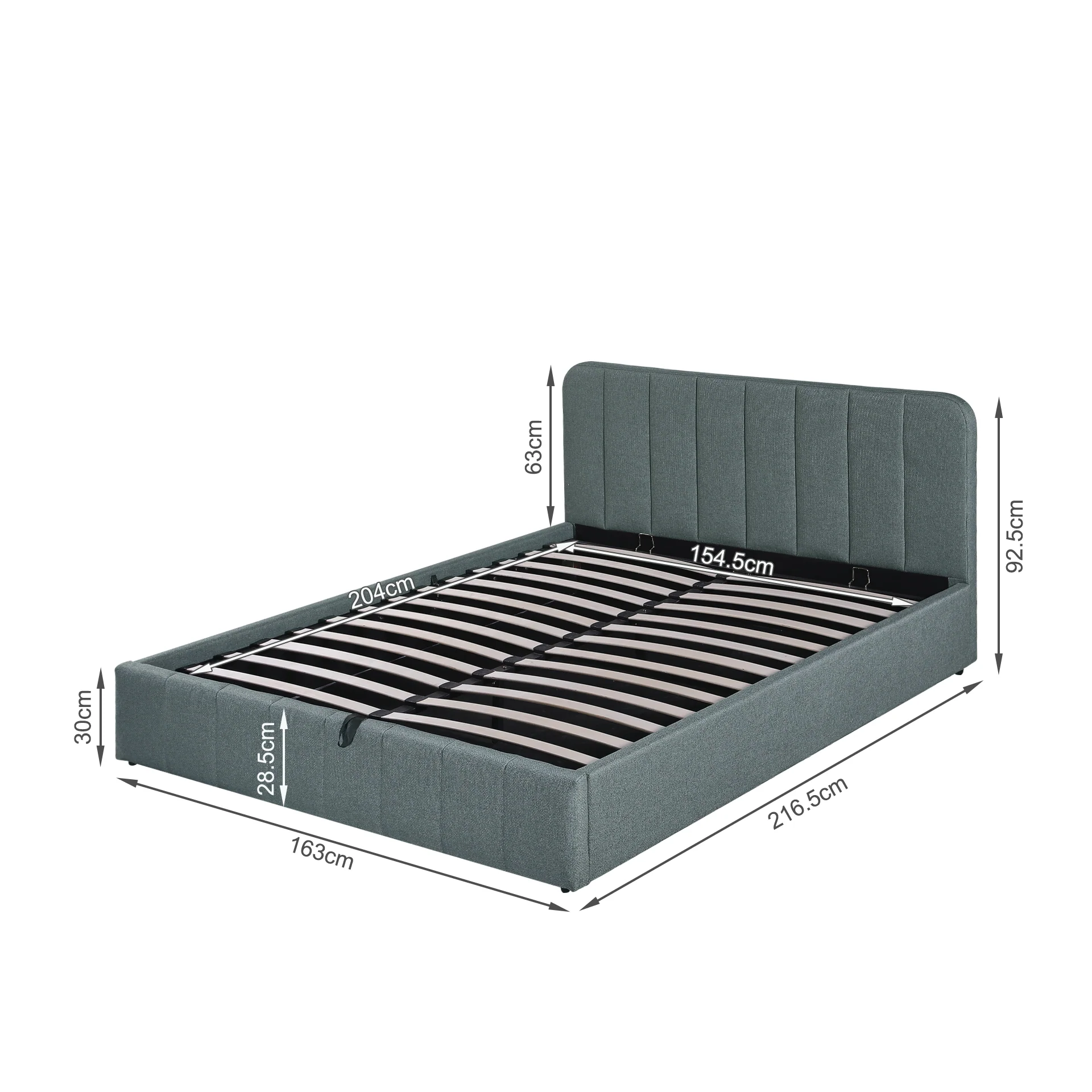 Veloria Queen Gas Lift Bed Frame - Green - Image 13