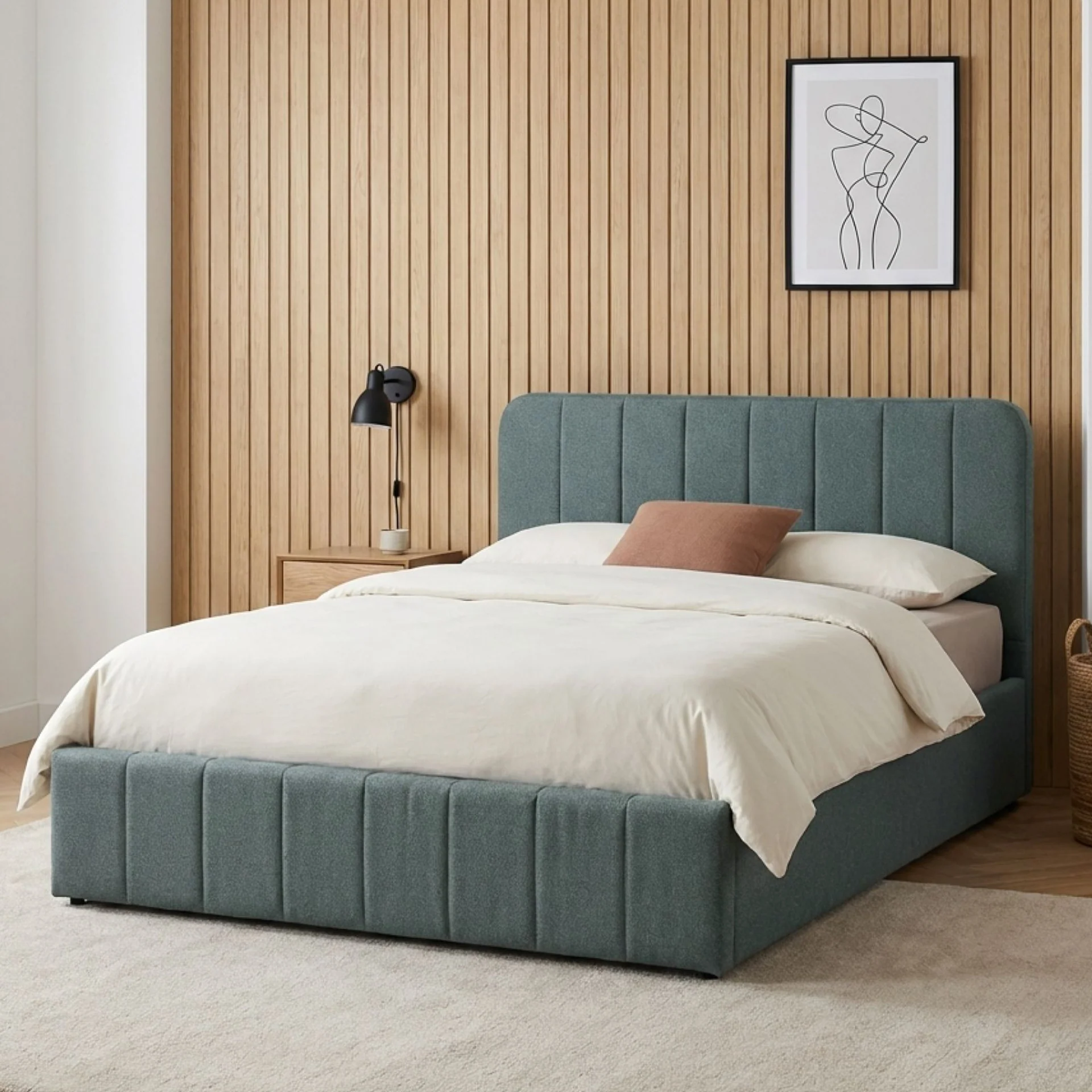 Veloria Queen Gas Lift Bed Frame - Green - Image 4