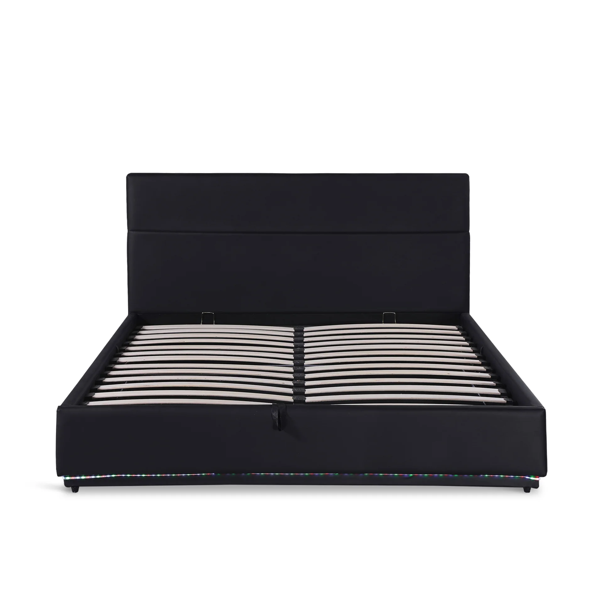 Lumetek PU Queen Gas Lift Bed Frame - Black - Image 8