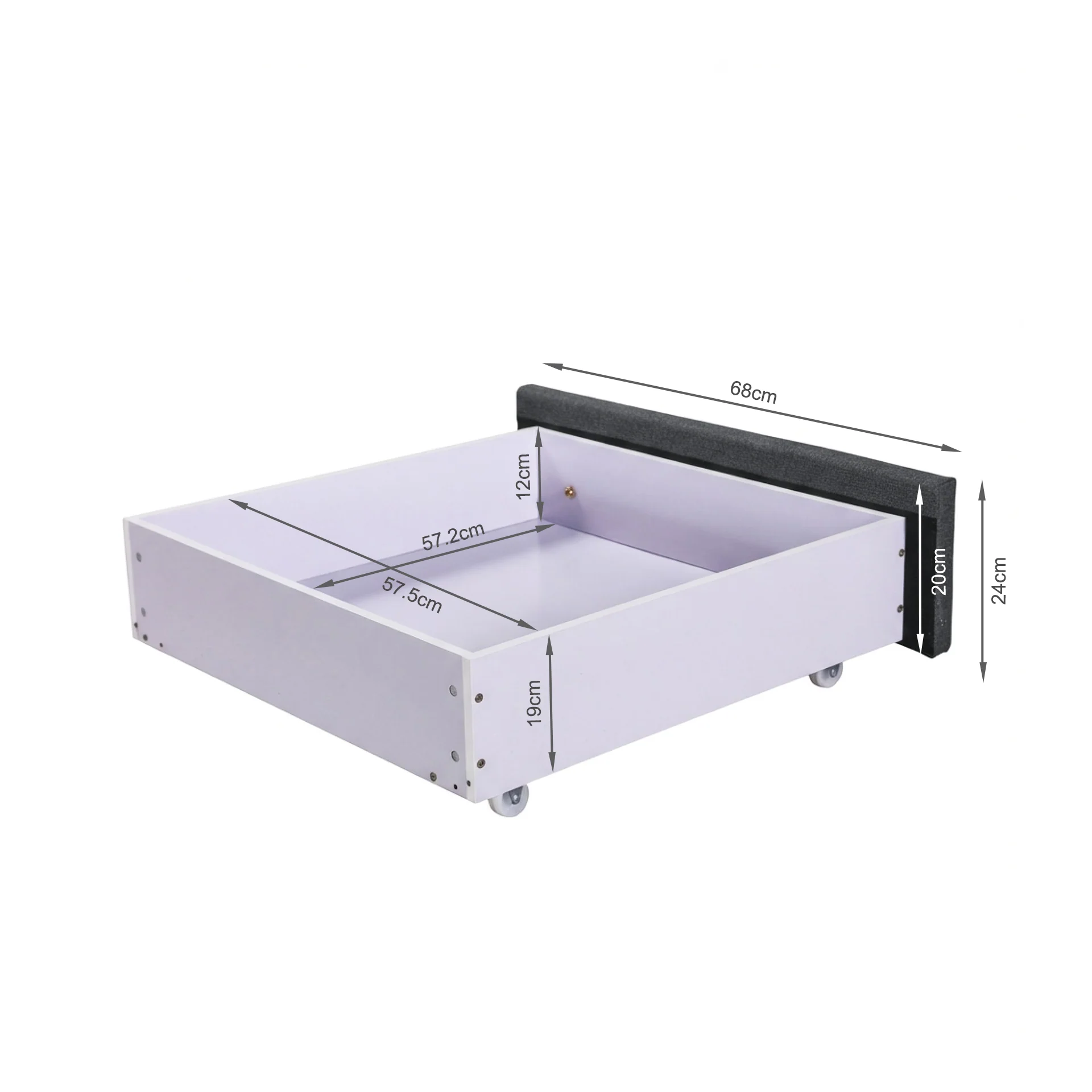 Geolux Queen Bed Frame with 4 Drawers - Dark Grey - Image 12
