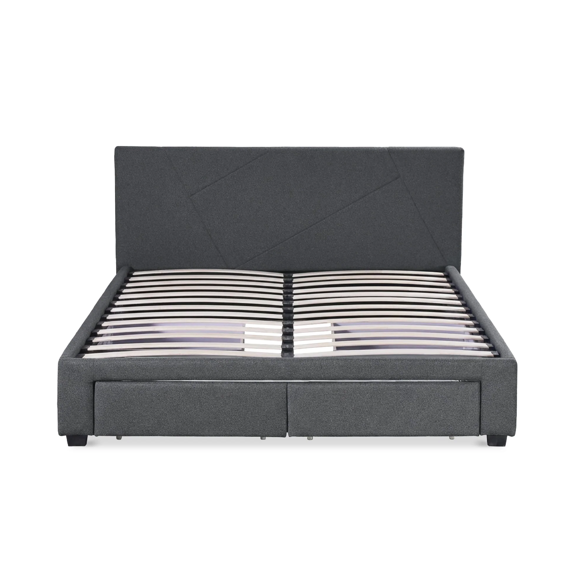 Geolux Queen Bed Frame with 4 Drawers - Dark Grey - Image 8
