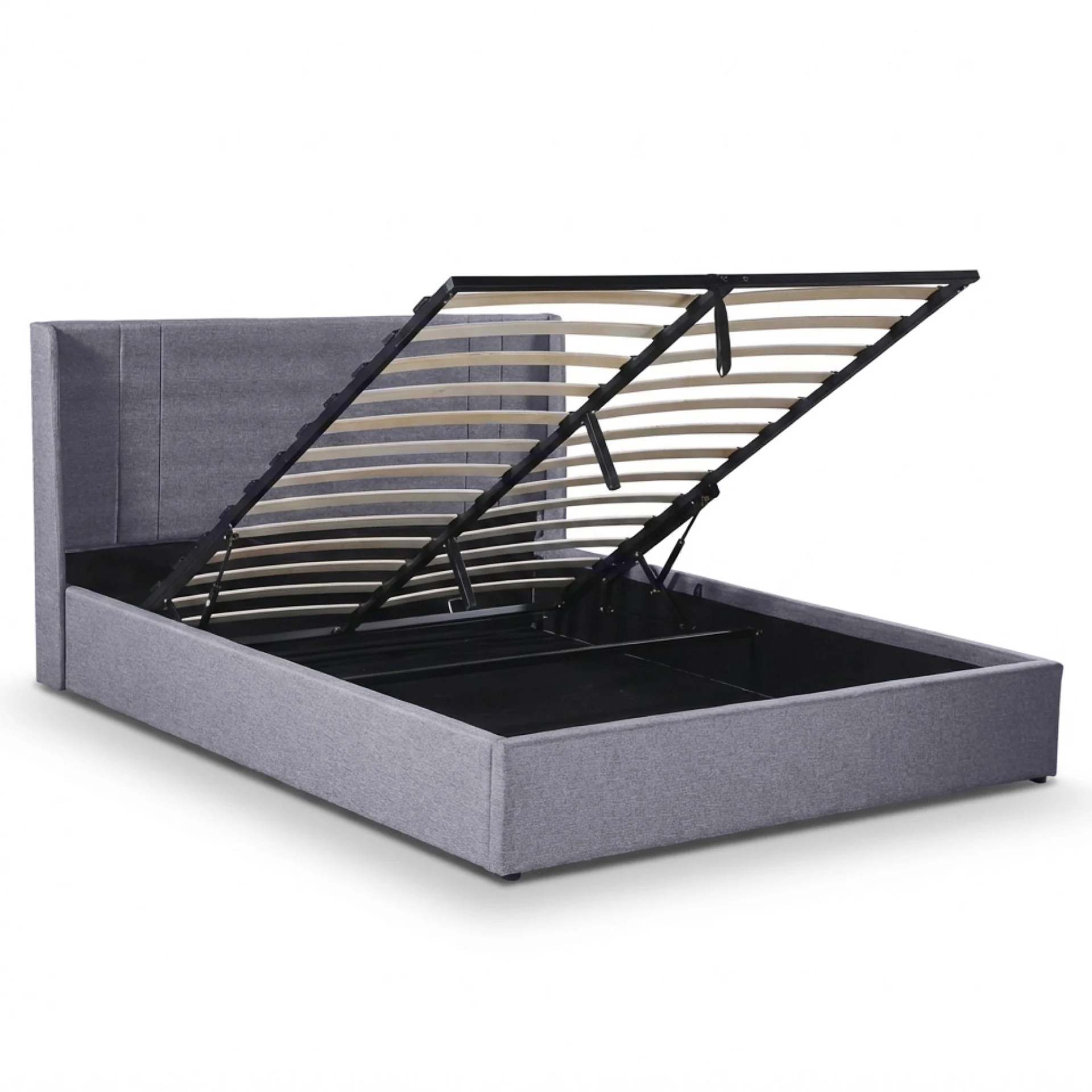 Arvya Queen Gas Lift Bed Frame – Light Grey - Image 11