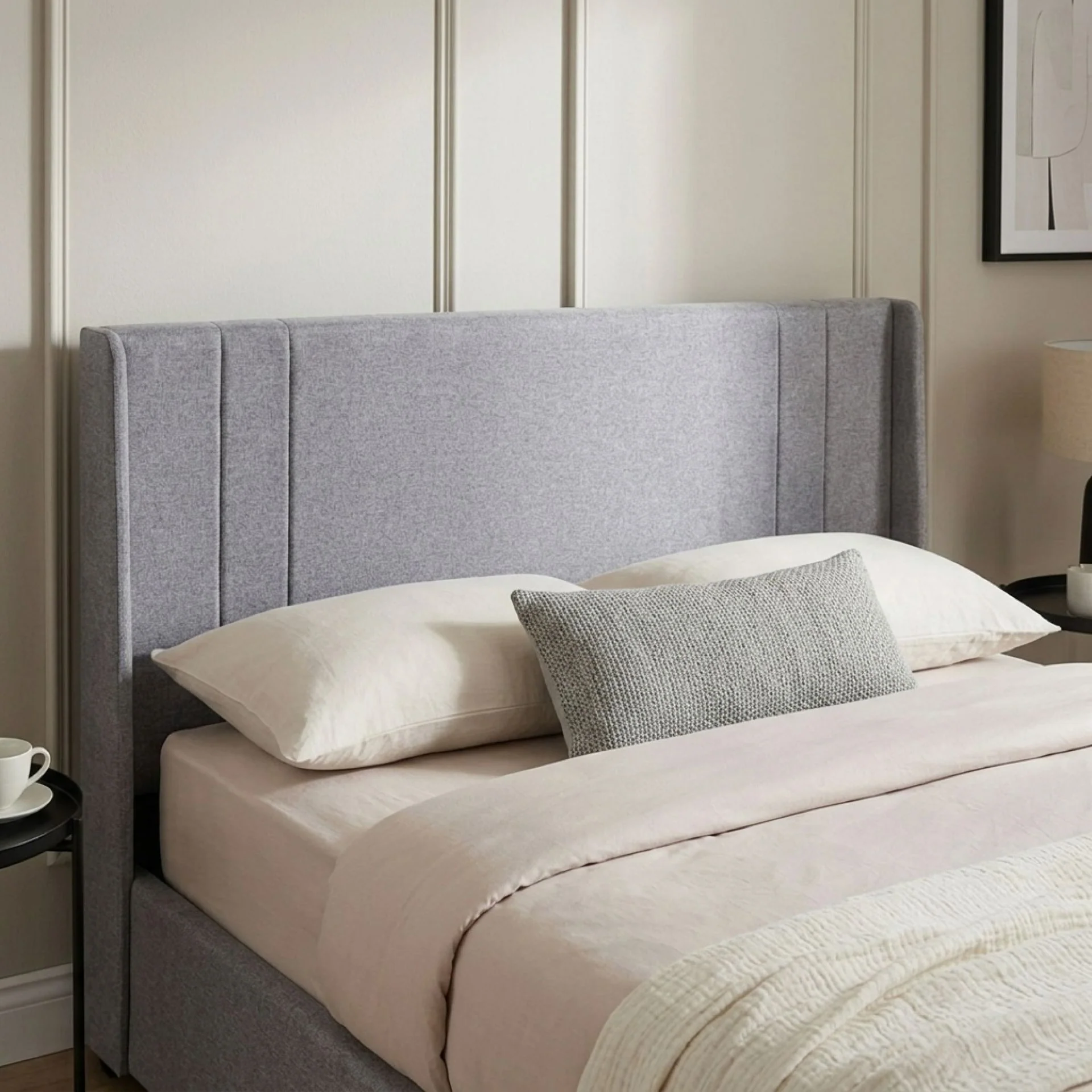 Arvya Queen Gas Lift Bed Frame – Light Grey - Image 8
