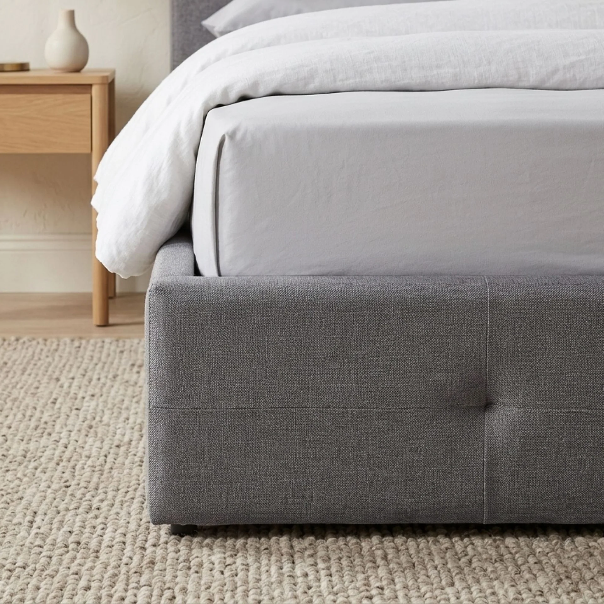 Tuffora Queen Gas Lift Bed Frame – Light Grey - Image 6