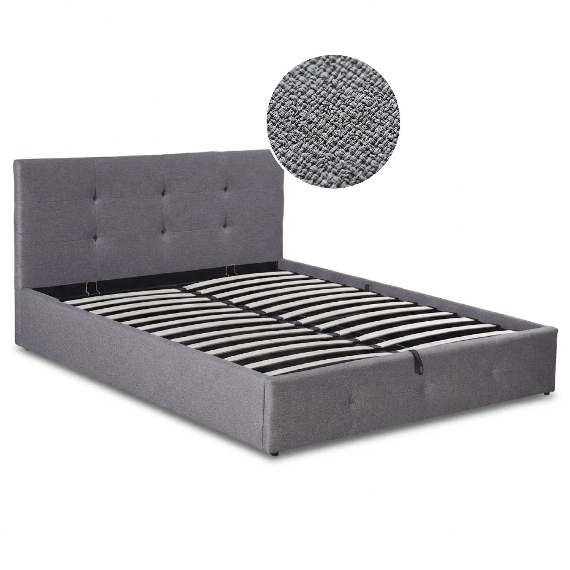 Tuffora Queen Gas Lift Bed Frame – Light Grey - Image 8