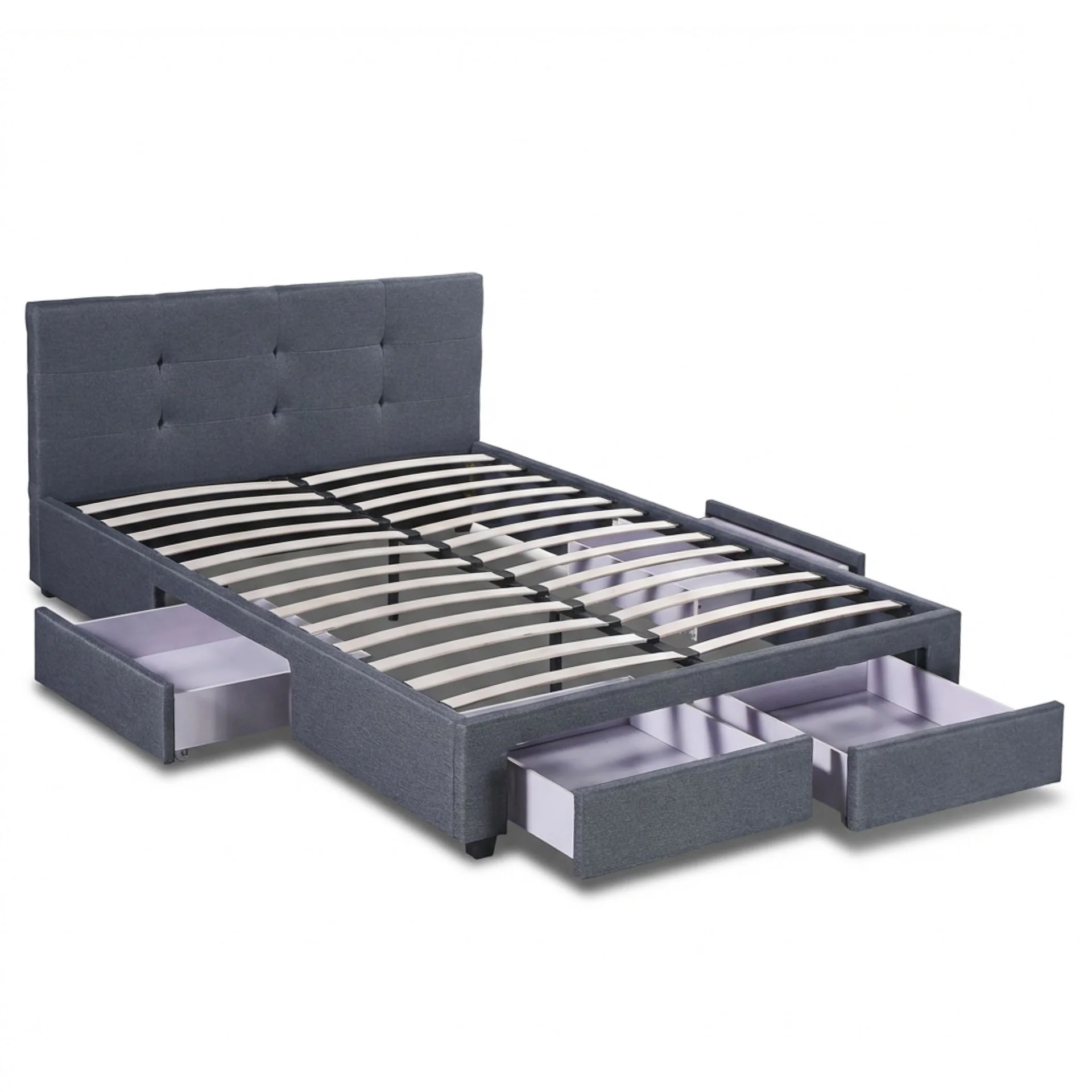 Tuffen Queen Bed Frame with 4 Drawers – Grey - Image 8