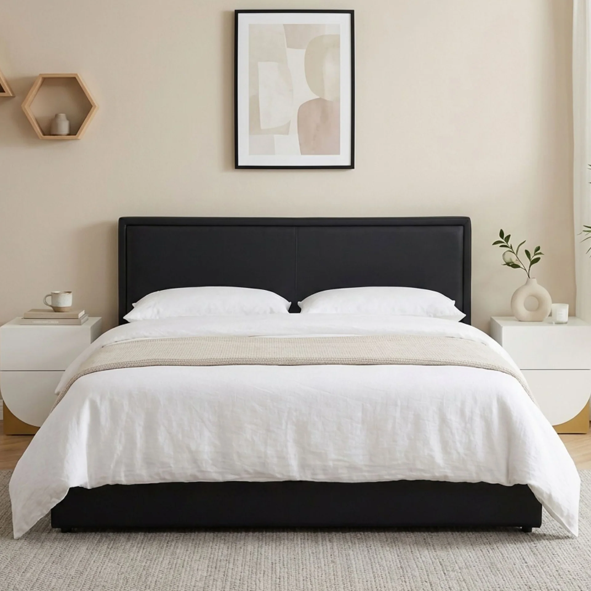Panelux Queen Gas Lift Bed Frame - Black - Image 3