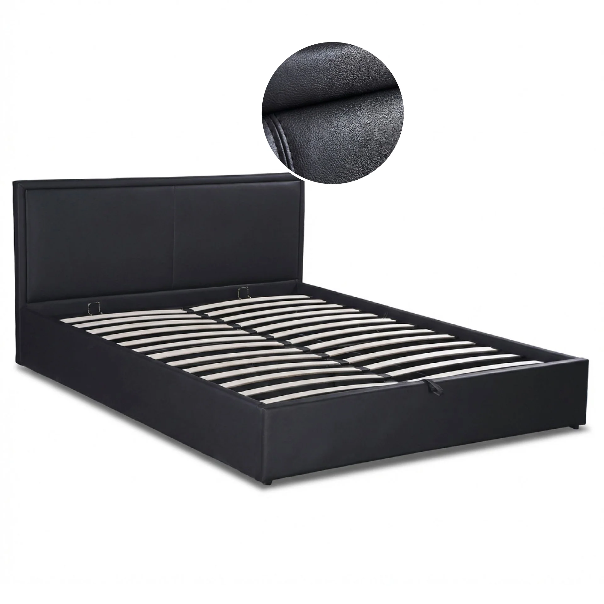 Panelux Queen Gas Lift Bed Frame - Black - Image 7
