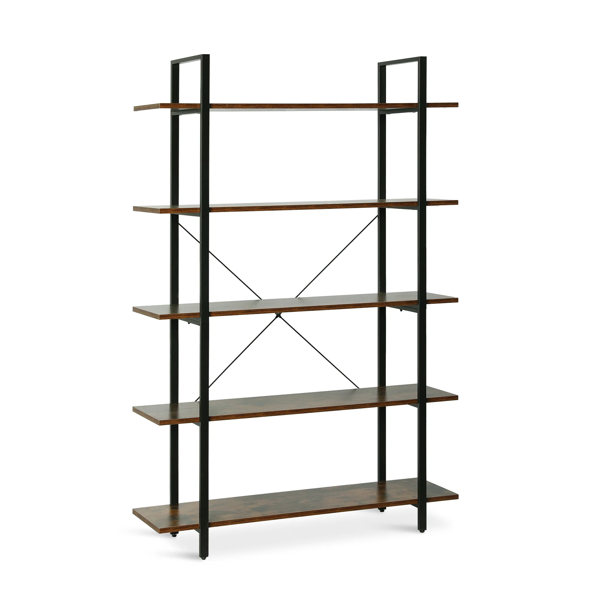Forge 5 Tier Bookshelf - Rustic Brown - Image 6