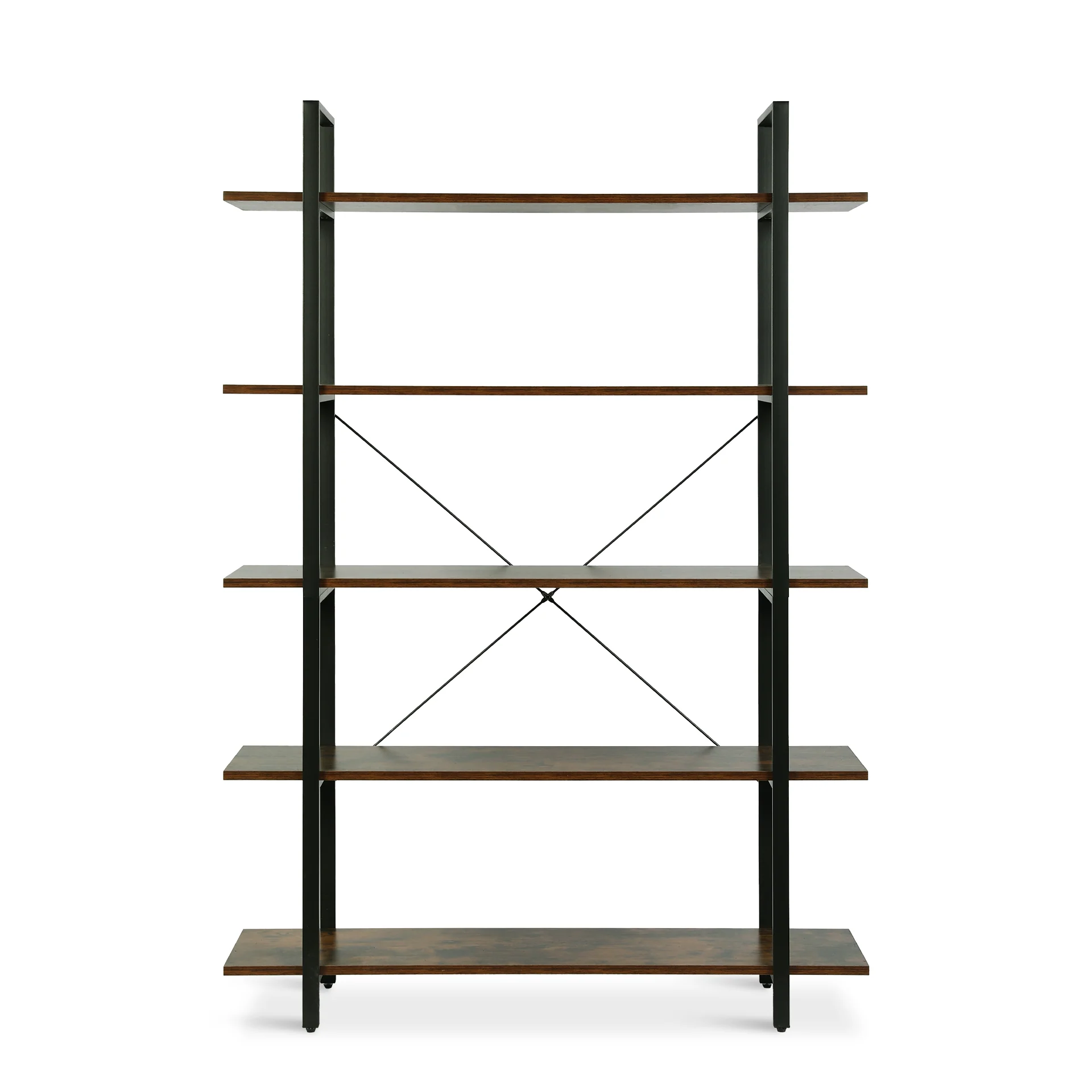 Forge 5 Tier Bookshelf - Rustic Brown - Image 7