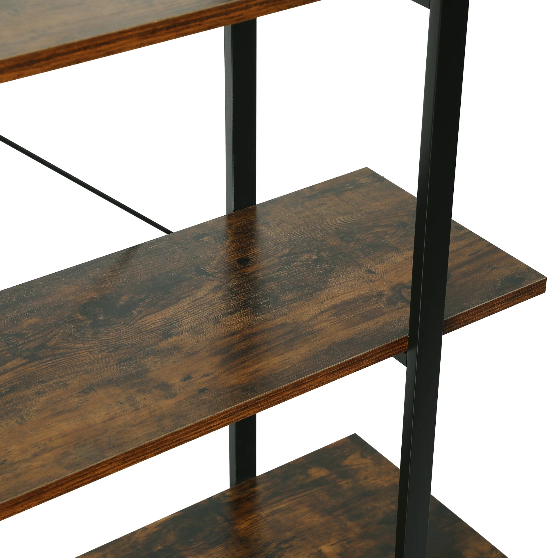 Forge 5 Tier Bookshelf - Rustic Brown - Image 8