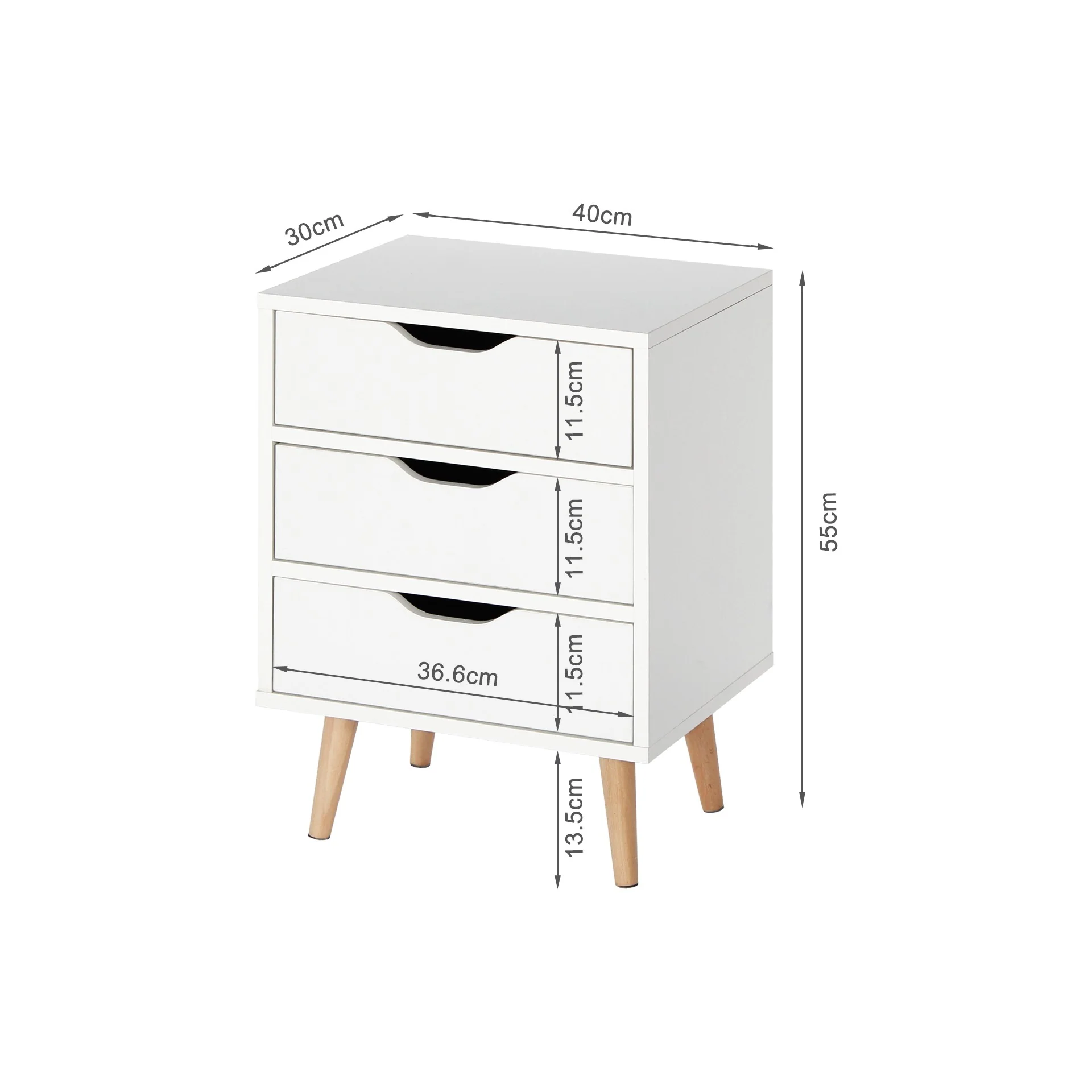 Drew Bedside Table - Maple &amp; White - Image 11