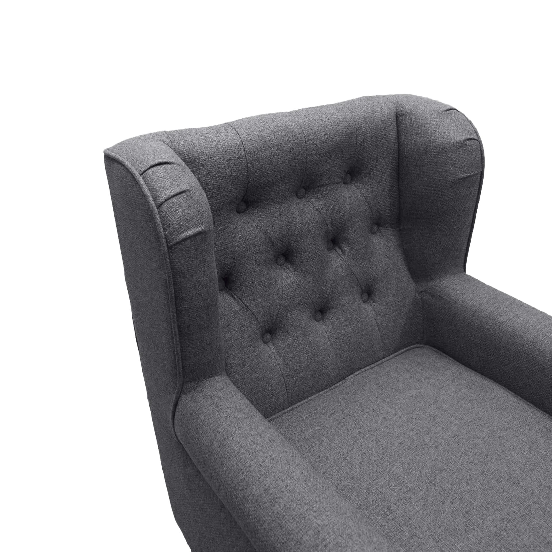 Windsor Linen Armchair - Light Grey - Image 11