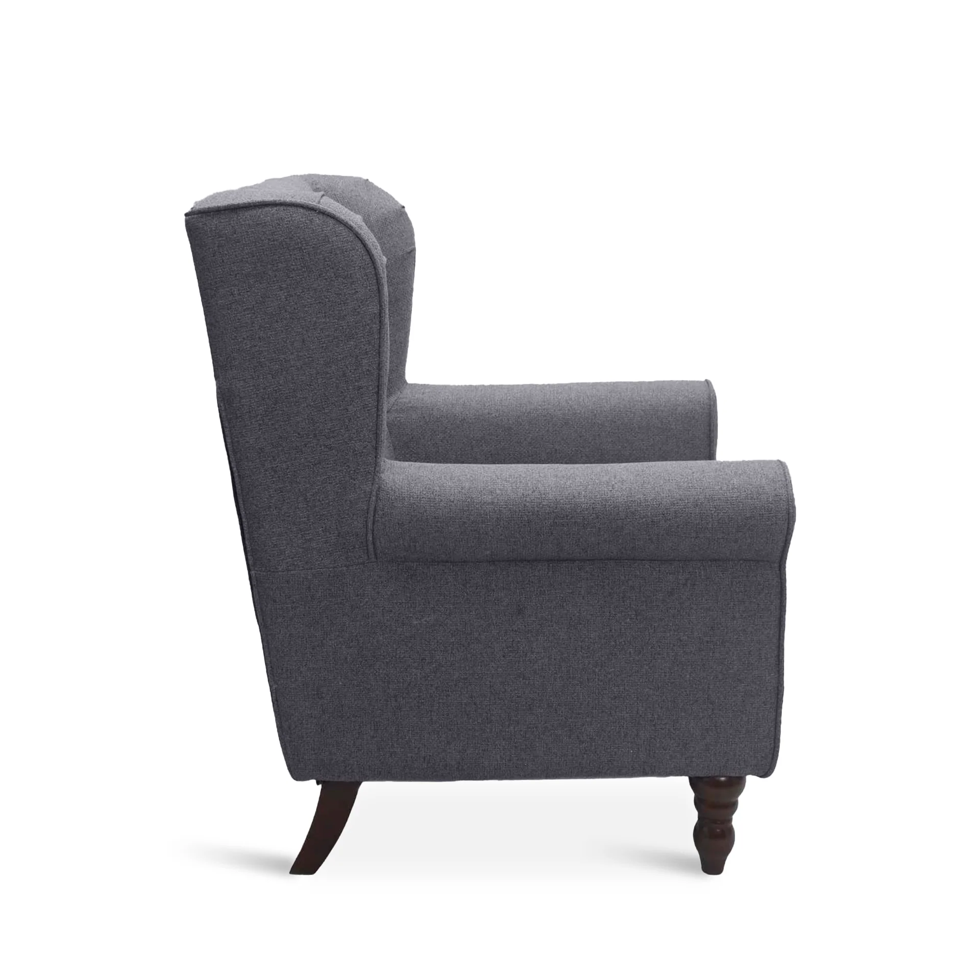 Windsor Linen Armchair - Light Grey - Image 9