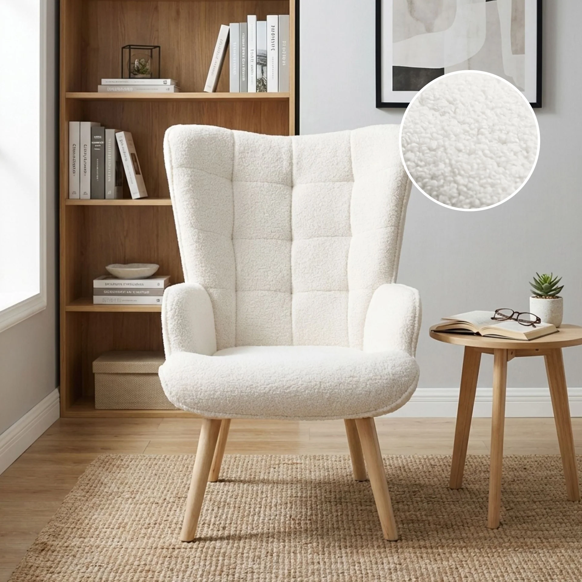Airi Boucle Armchair - White - Image 2