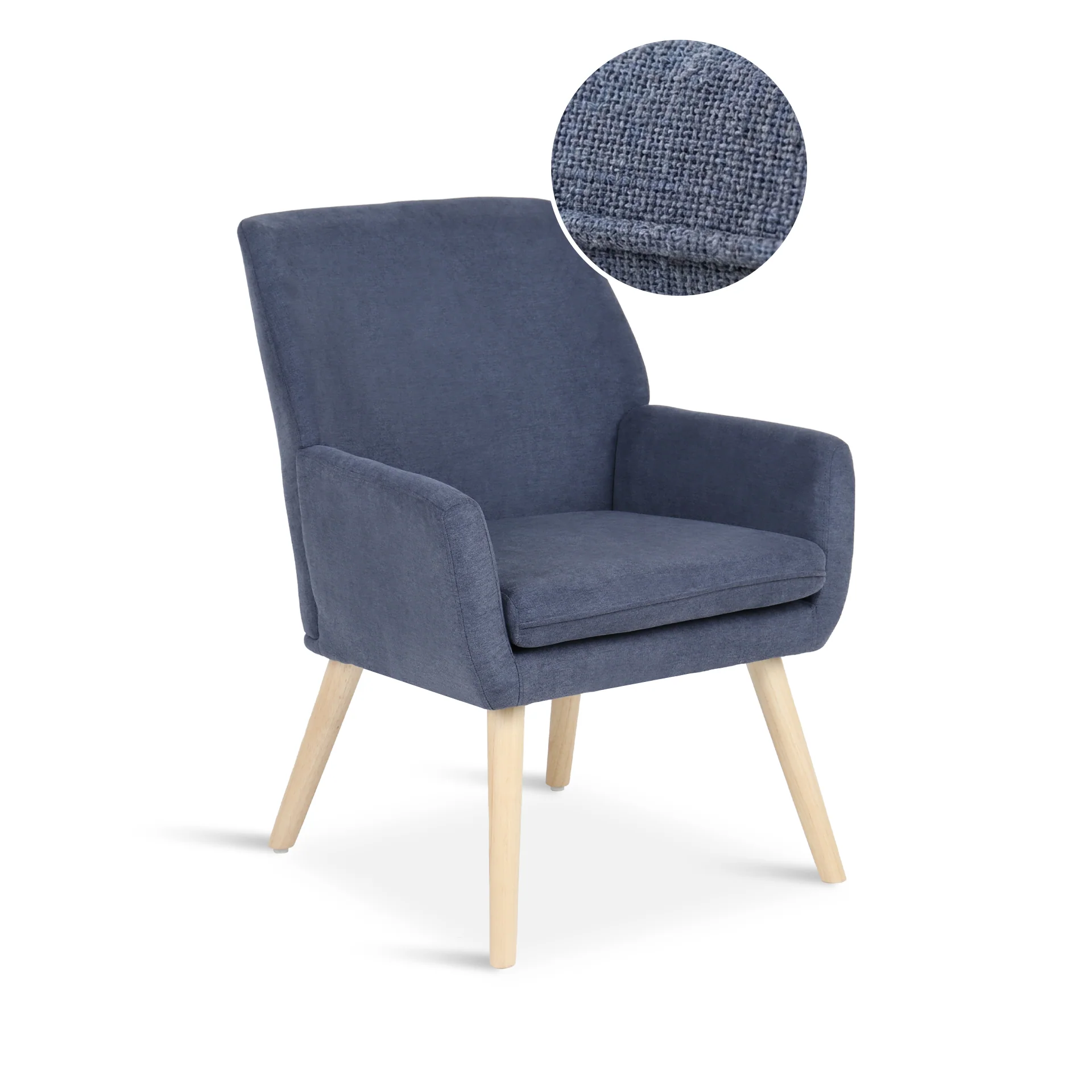 Aden Linen Armchair - Blue - Image 7