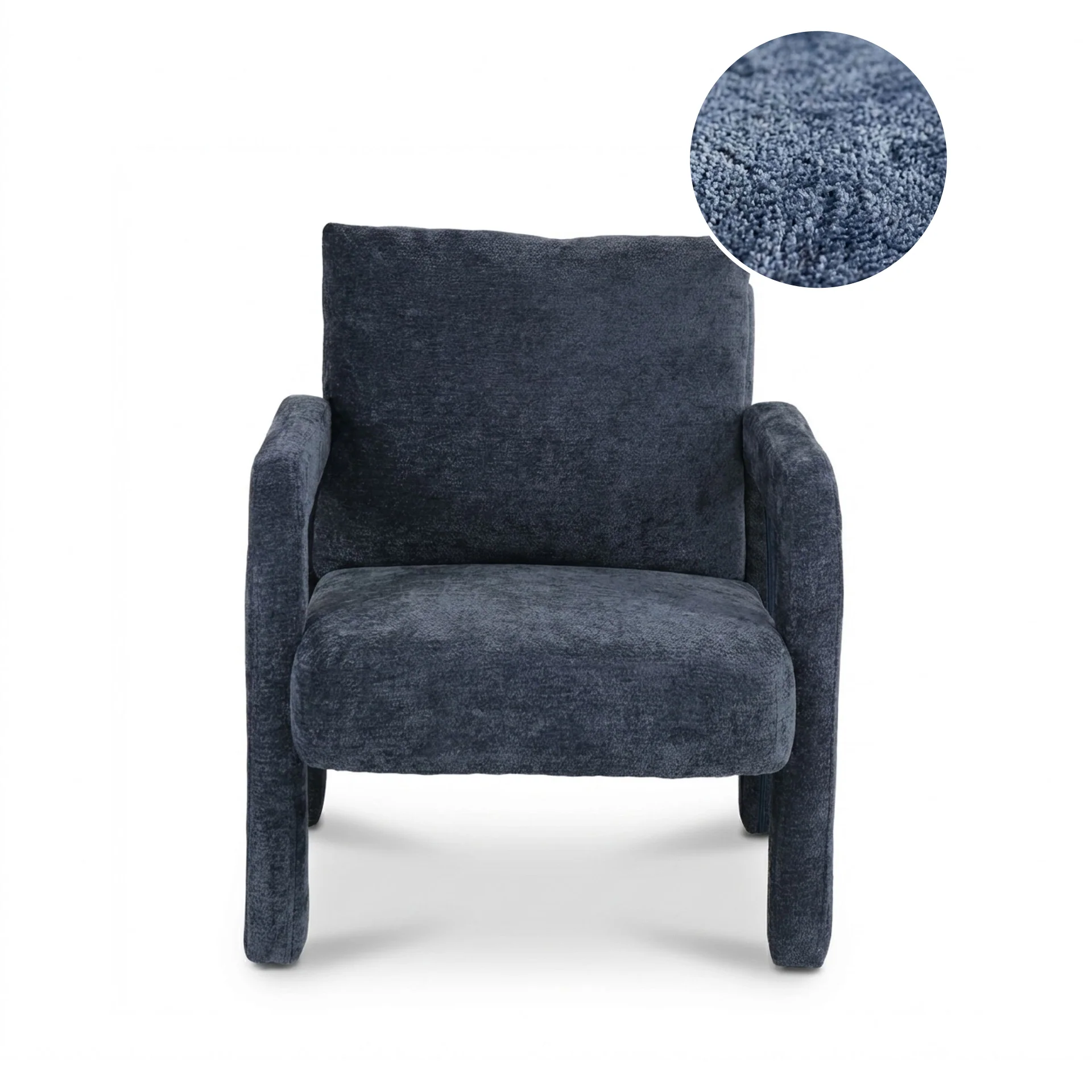 Modo Velvet Armchair - Navy Blue - Image 6