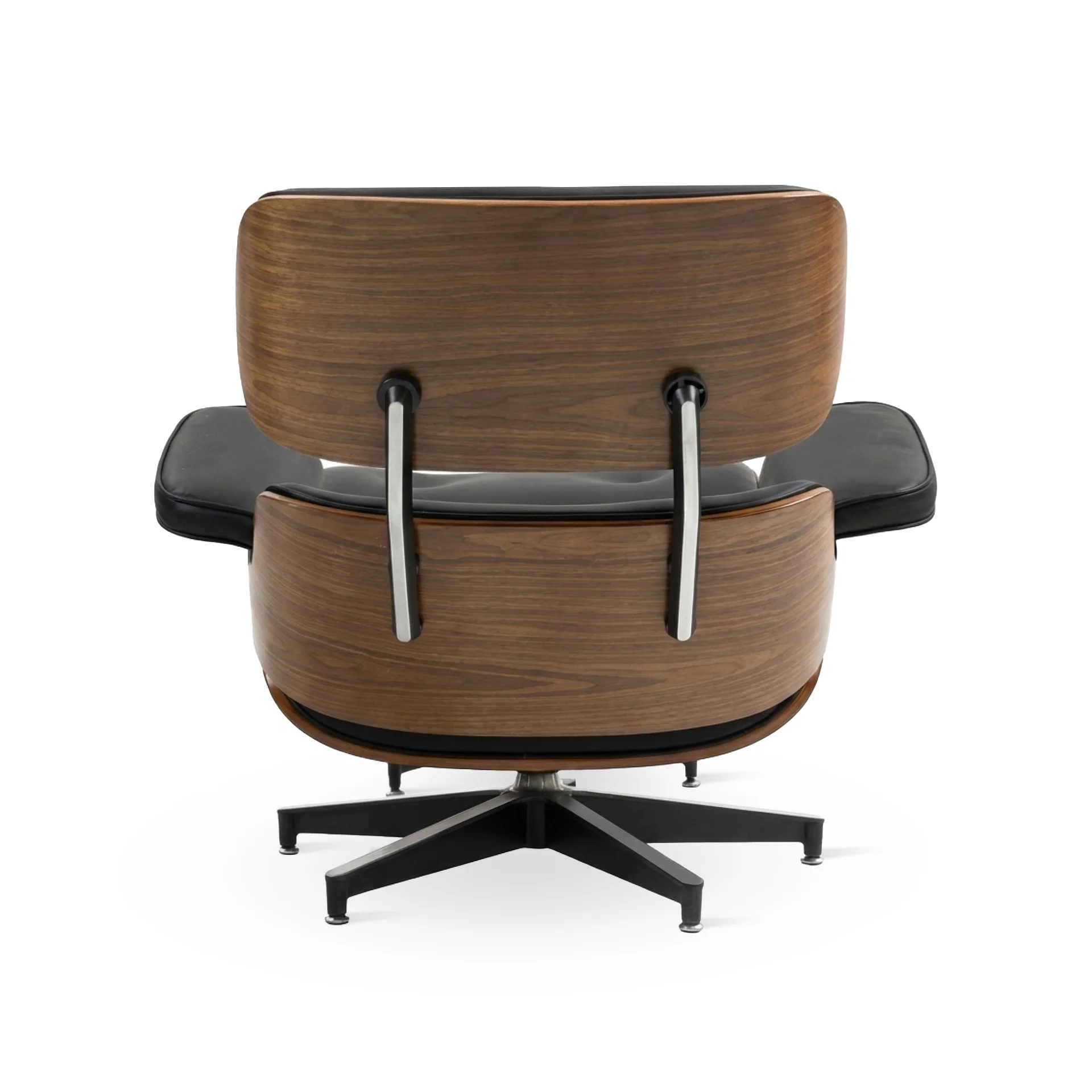 Veylo PU Armchair With Ottoman - Black & Walnut - Image 10