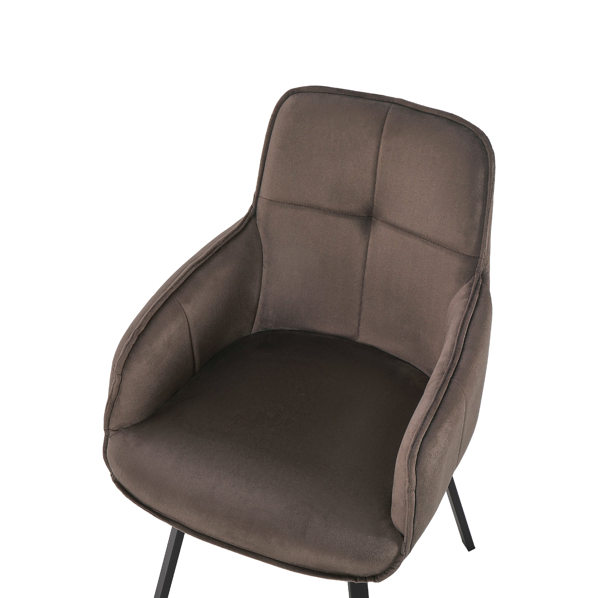 Elora Swivel Velvet Dining Chair - Set of 2 - Brown - Image 12