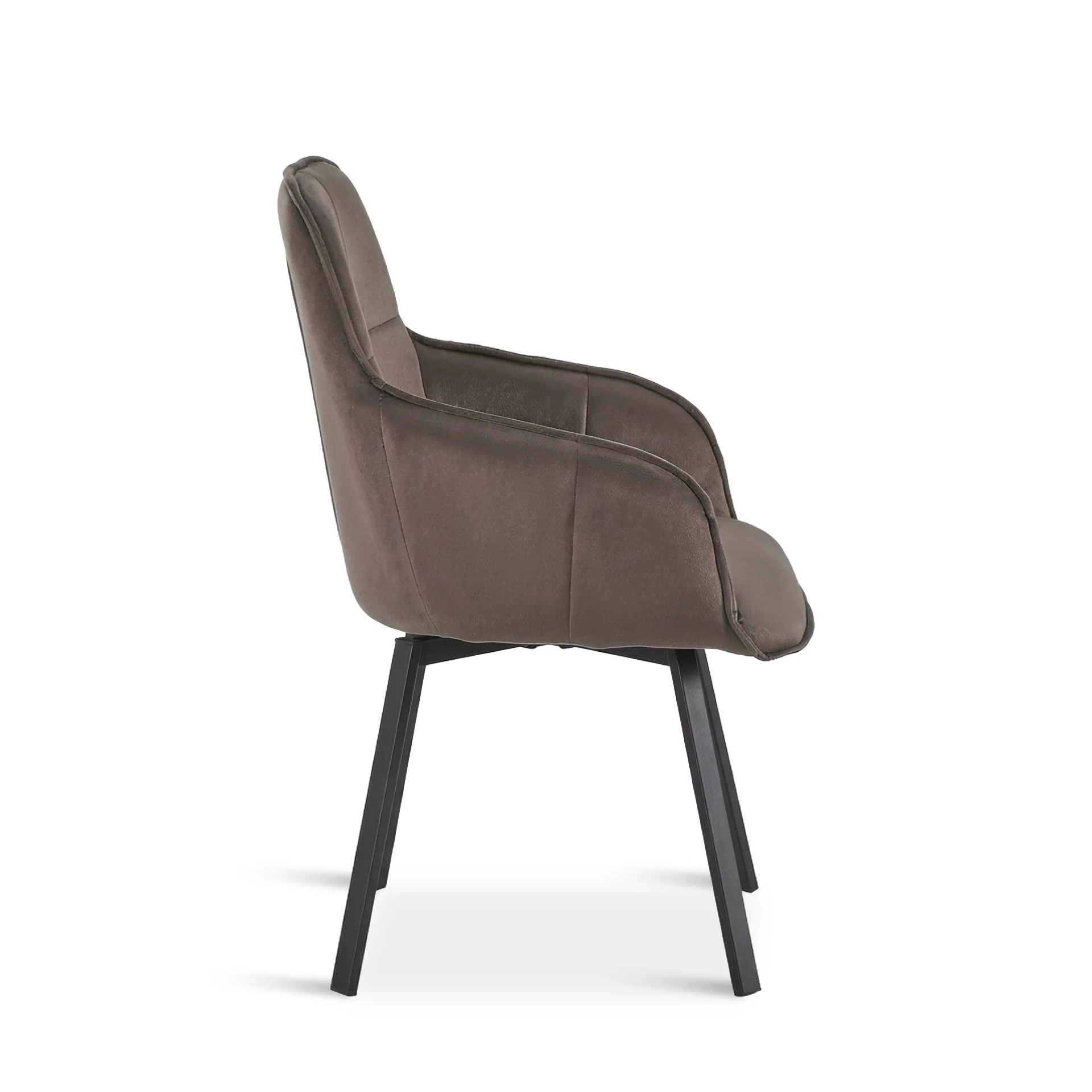 Elora Swivel Velvet Dining Chair - Set of 2 - Brown - Image 8