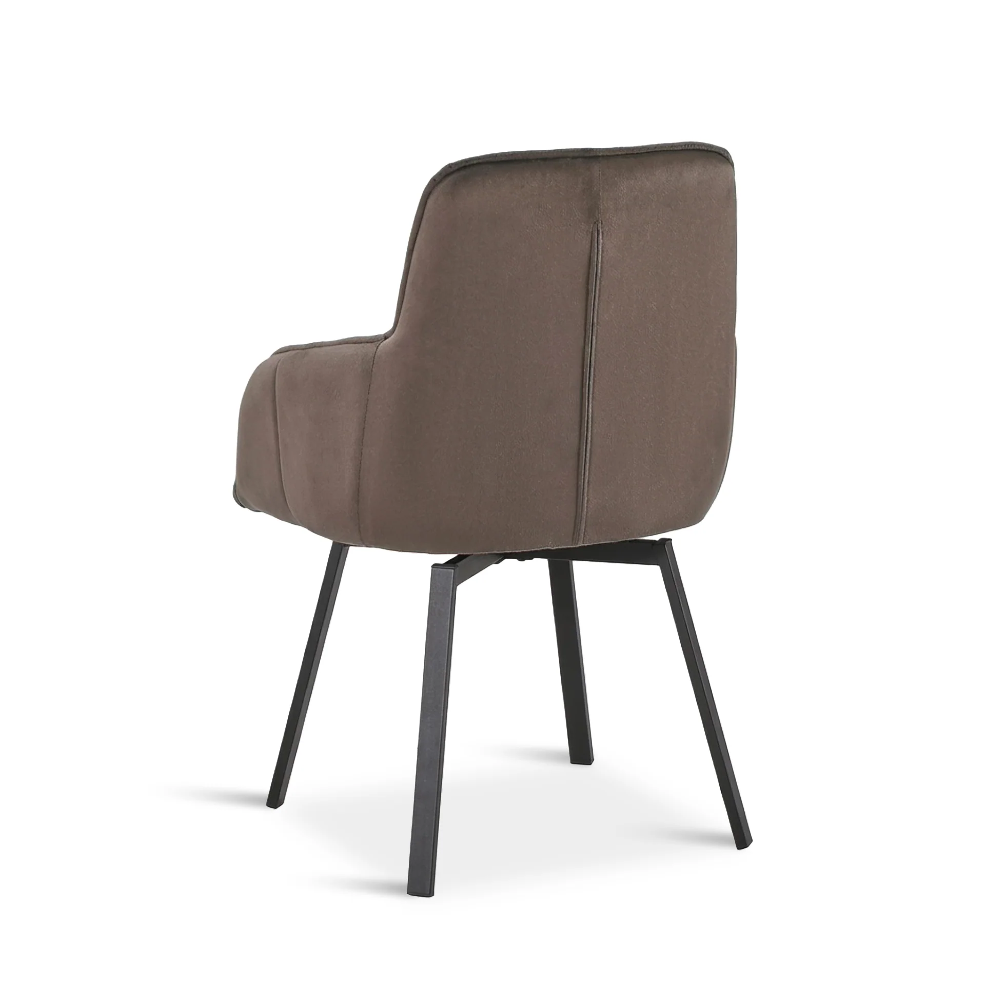 Elora Swivel Velvet Dining Chair - Set of 2 - Brown - Image 9