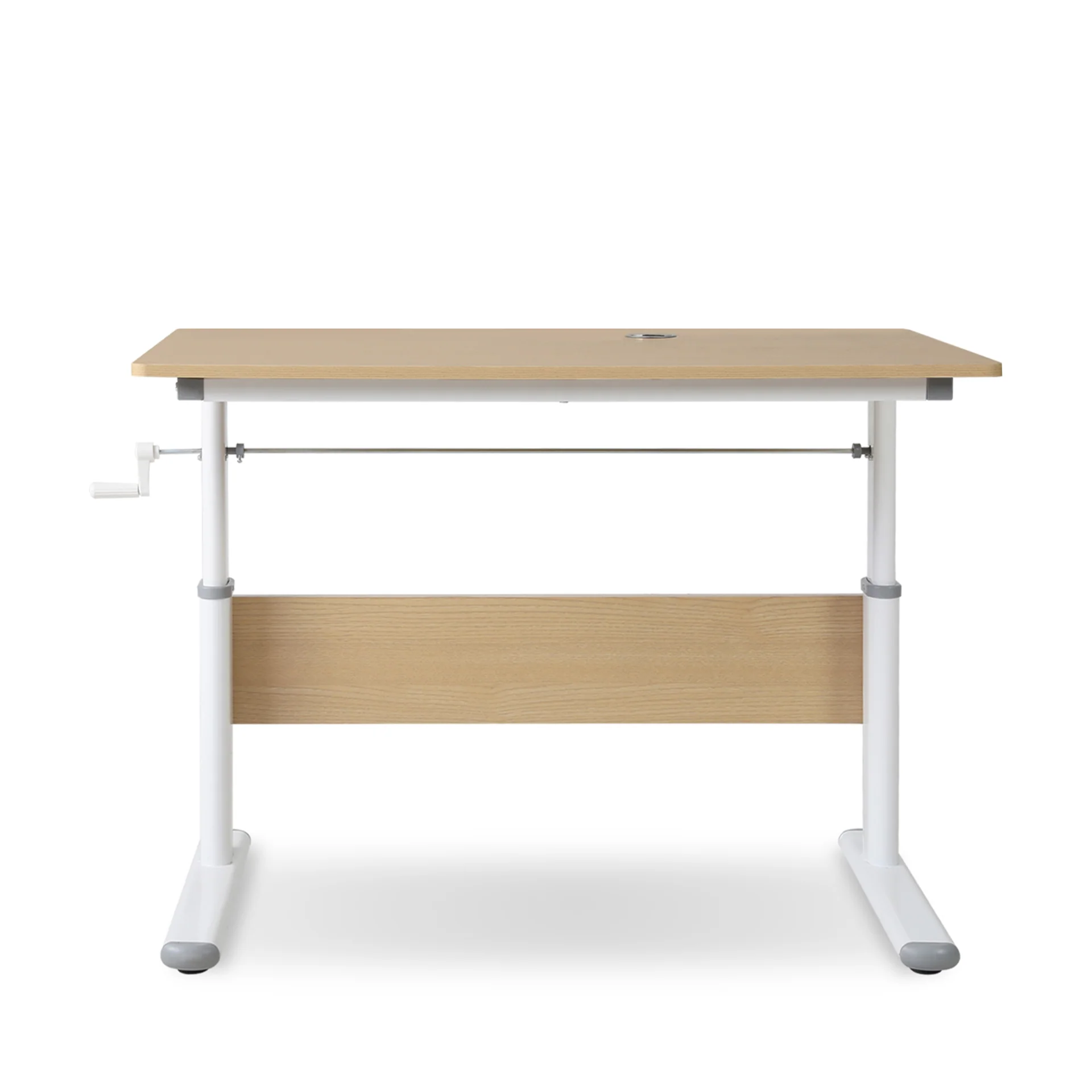 Lucas 100cm Manual Standing Desk - Maple + White - Image 6