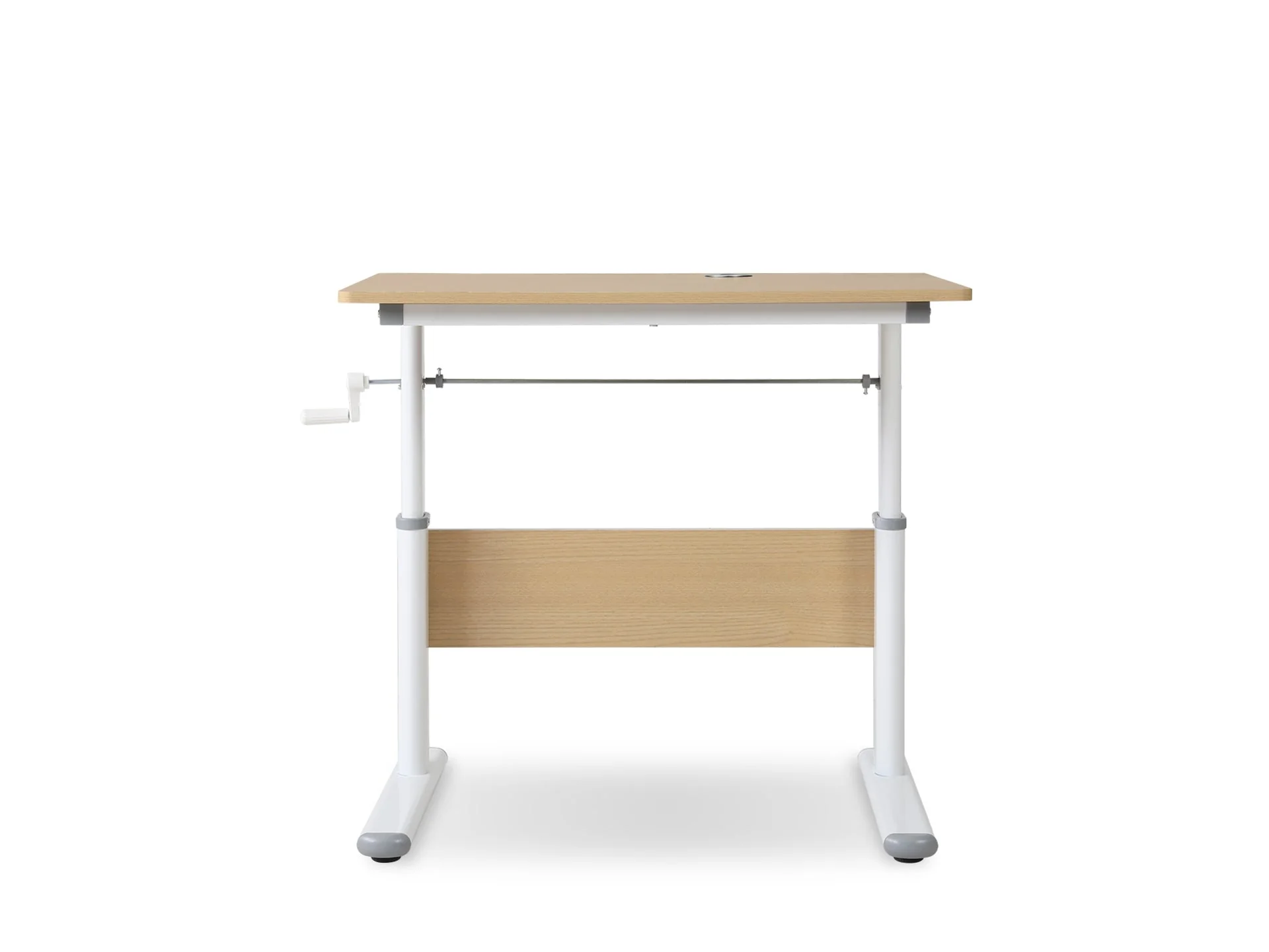 Lucas 80cm Manual Standing Desk - Maple + White - Image 3
