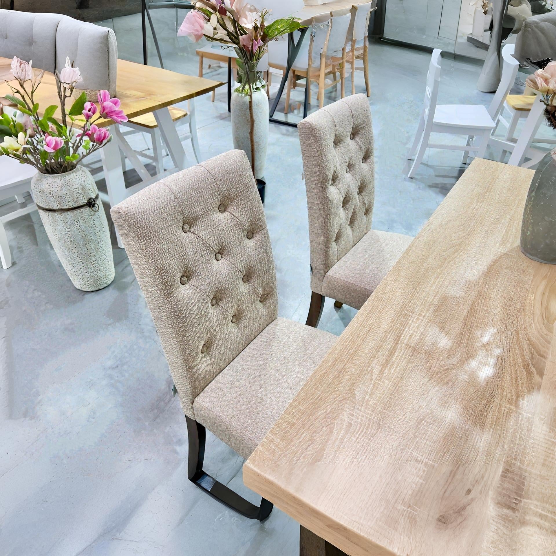 Lucia 4 Piece Upholstered Dining Chair - Beige - Image 6