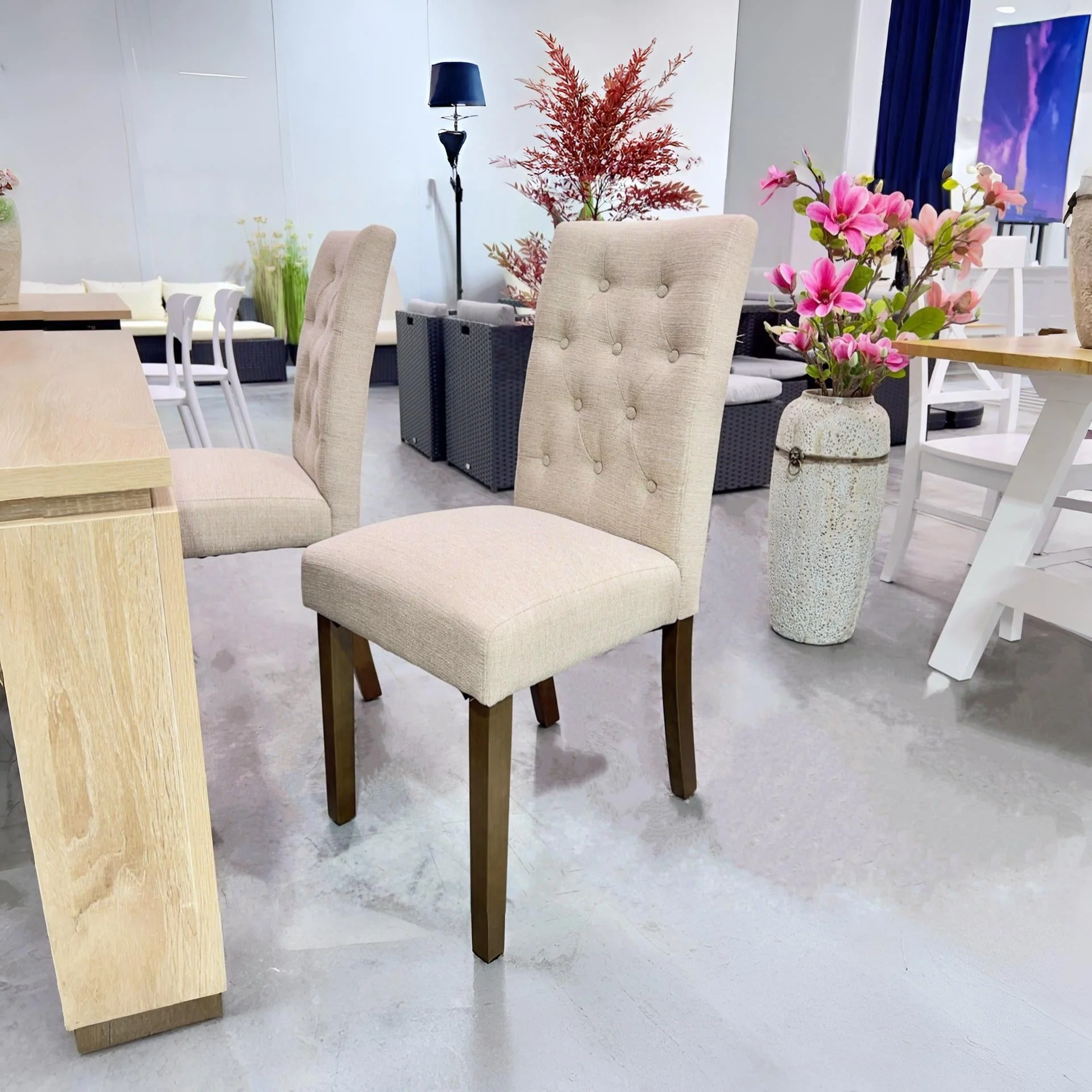 Lucia 4 Piece Upholstered Dining Chair - Beige - Image 7