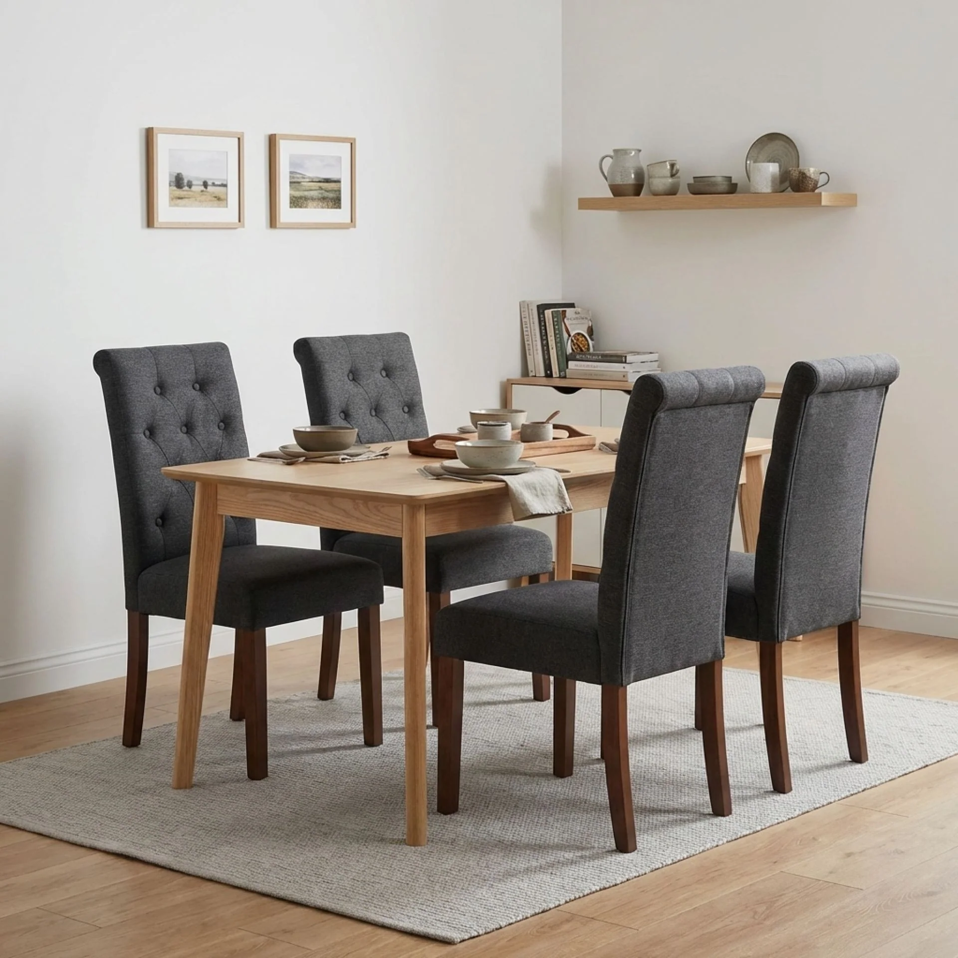 Lucia 4 Piece Upholstered Dining Chair - Dark Grey - Image 5