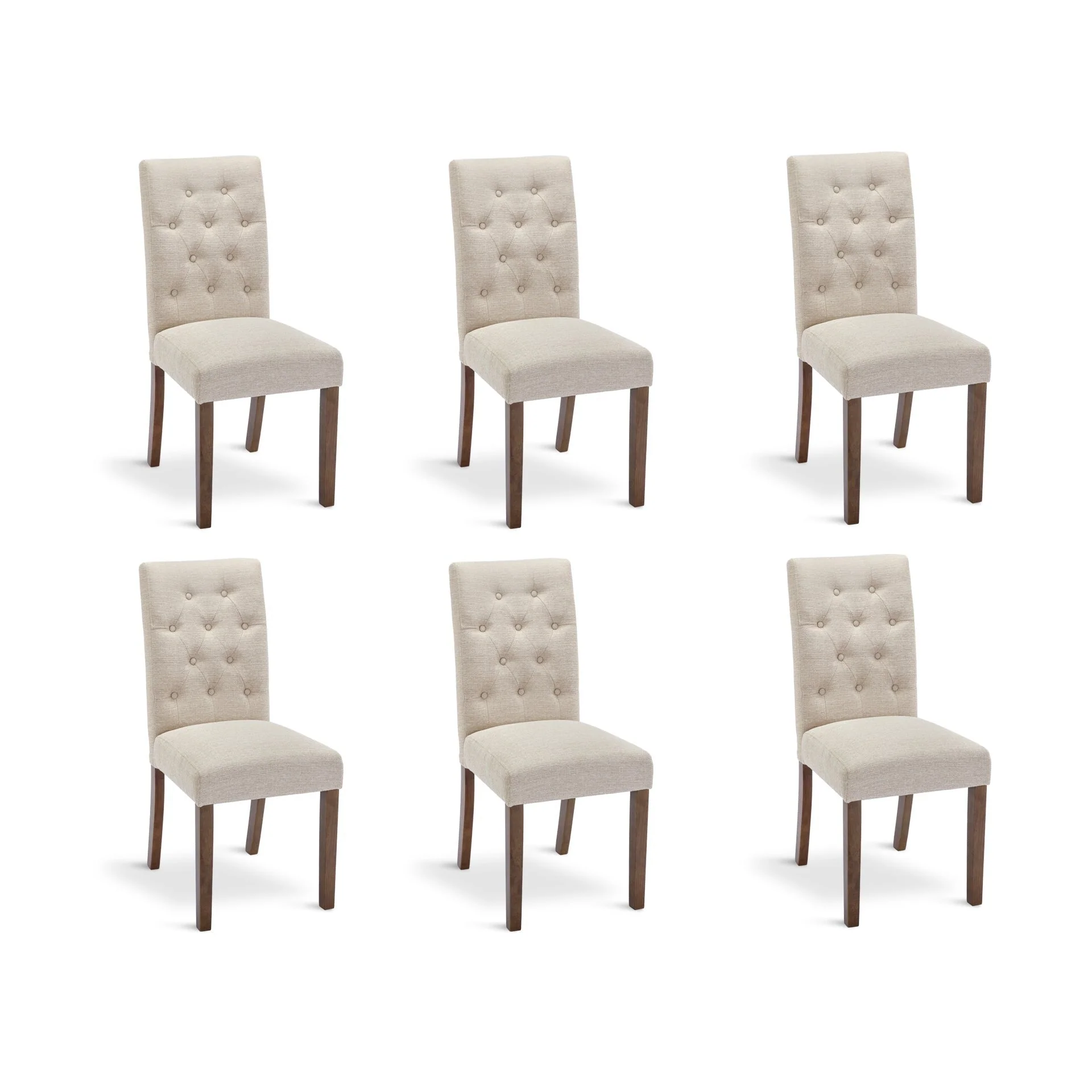 Lucia 6 Piece Upholstered Dining Chair - Beige - Image 7