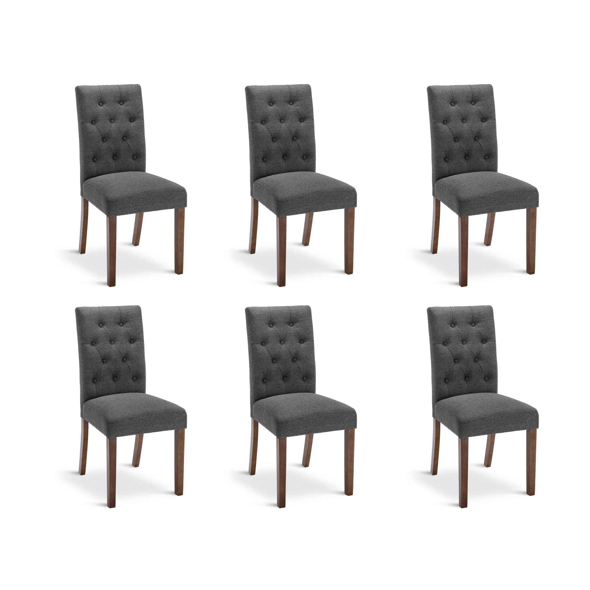 Lucia 6 Piece Upholstered Dining Chair - Dark Grey - Image 6