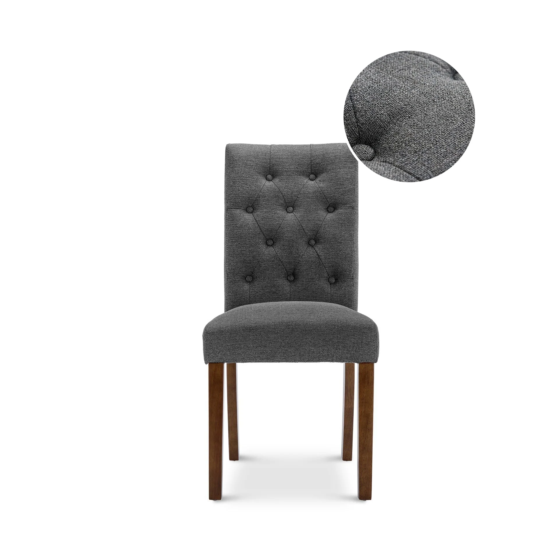 Lucia 6 Piece Upholstered Dining Chair - Dark Grey - Image 8