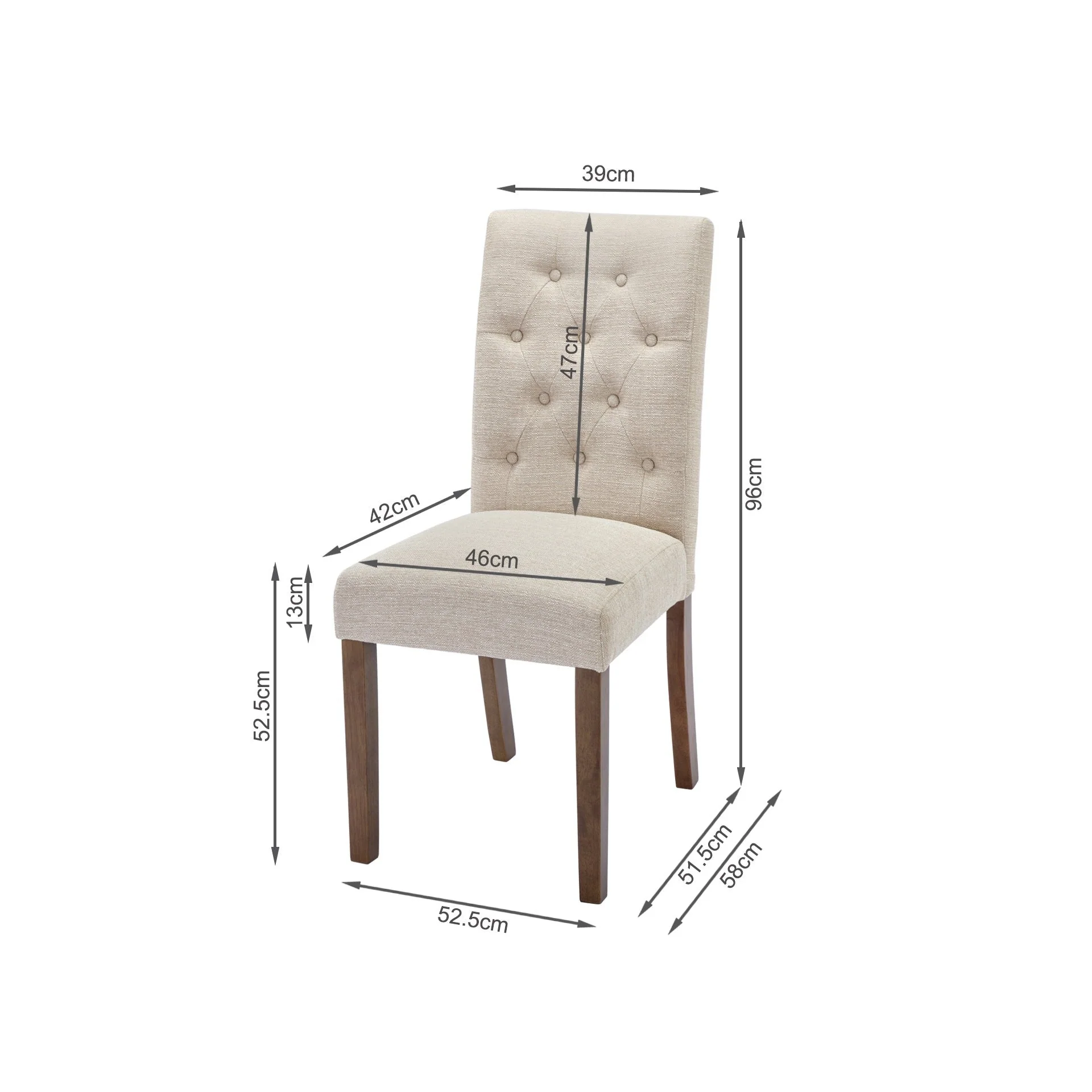 Lucia Upholstered Dining Chair - Set of 2 - Beige - Image 10
