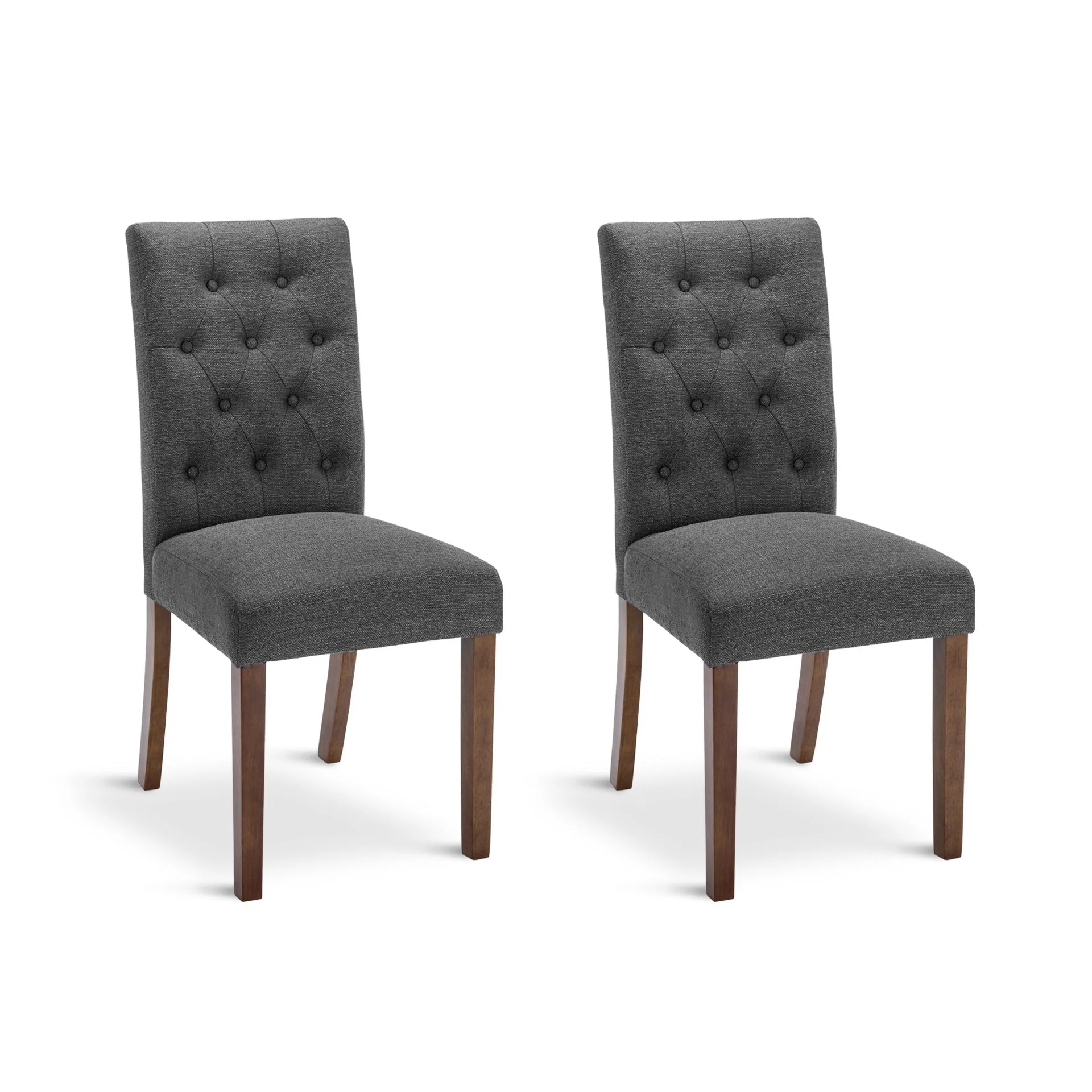 Lucia Upholstered Dining Chair - Set of 2 - Dark Grey - Image 6