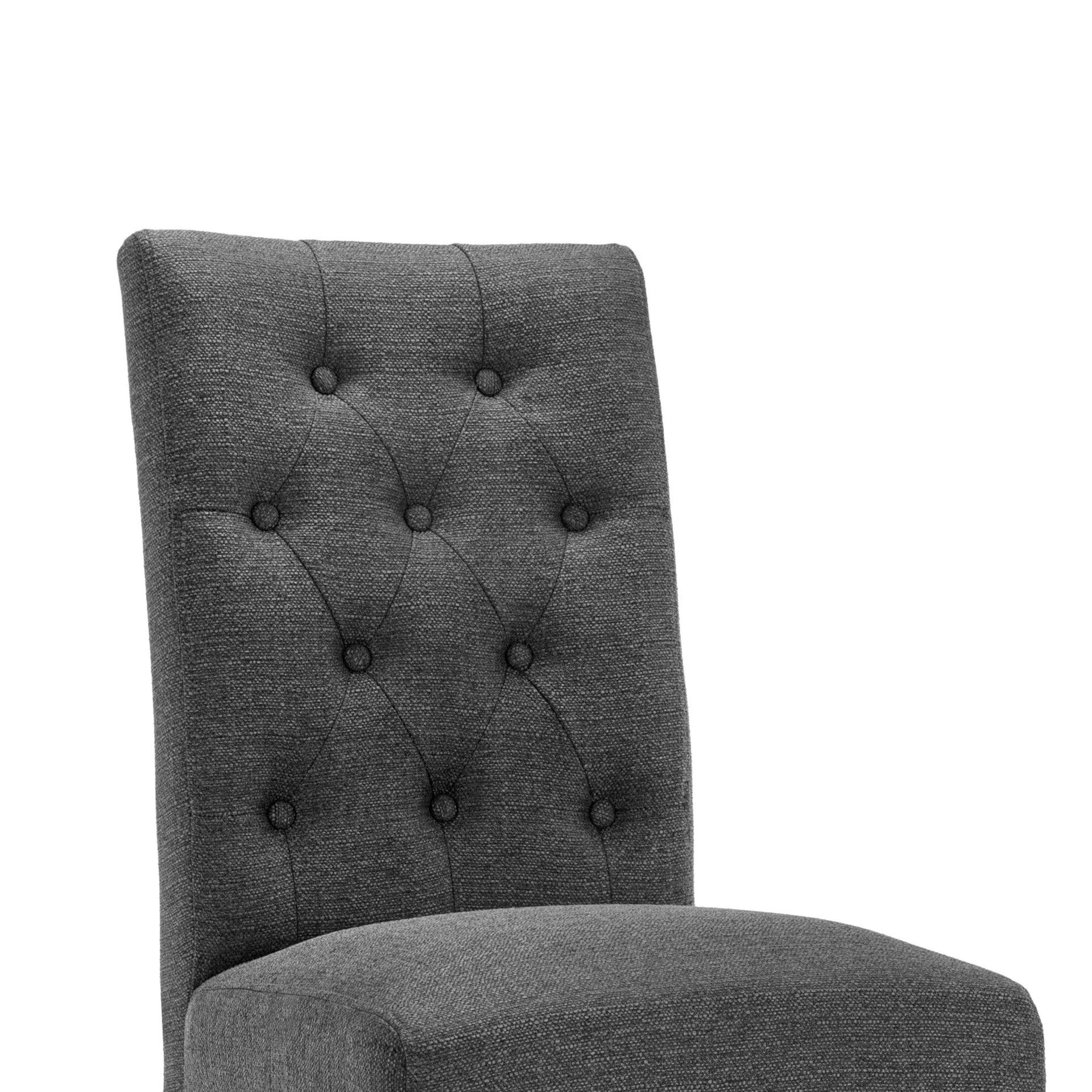 Lucia Upholstered Dining Chair - Set of 2 - Dark Grey - Image 9
