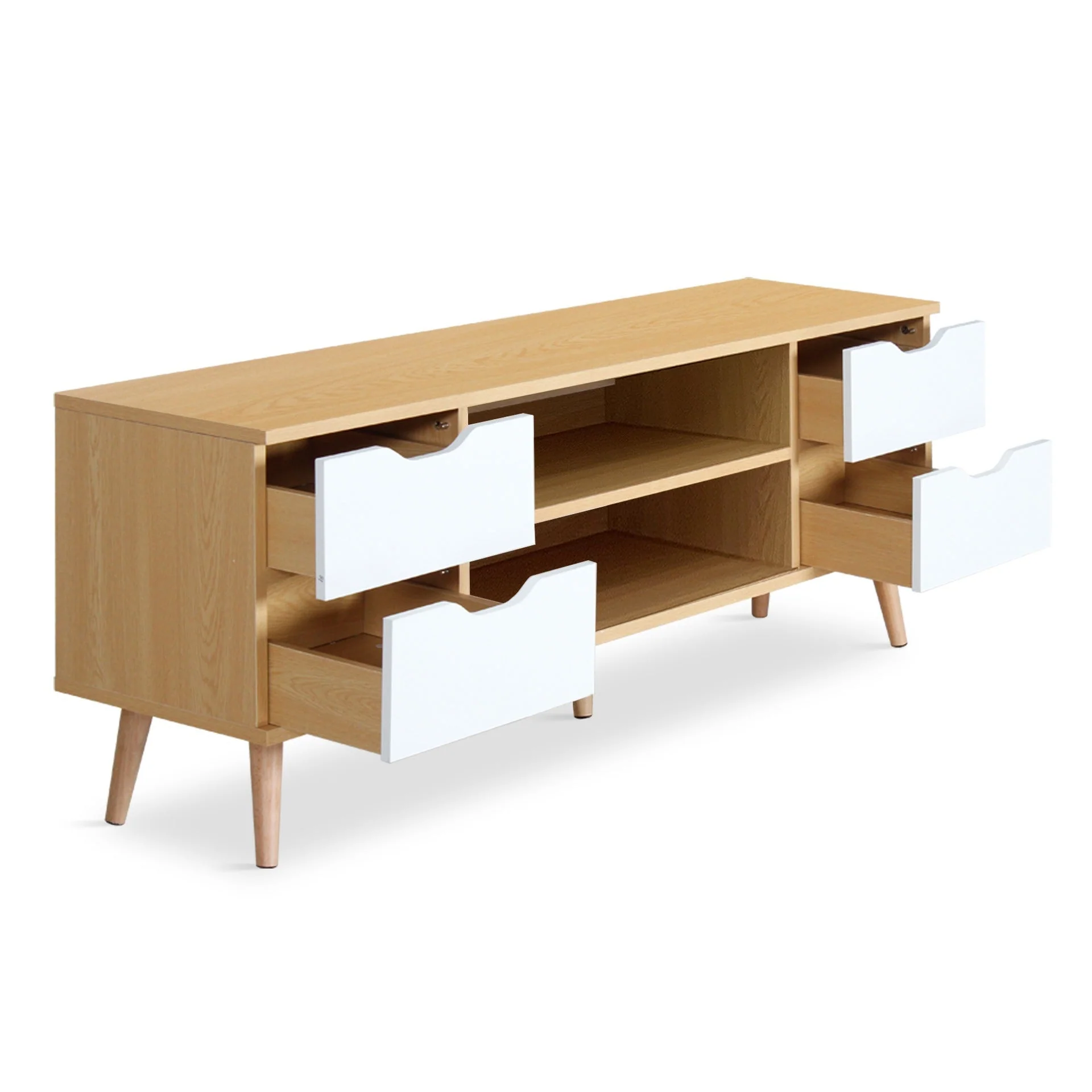 Lucille 1.2M Entertainment Unit - Maple + White - Image 10