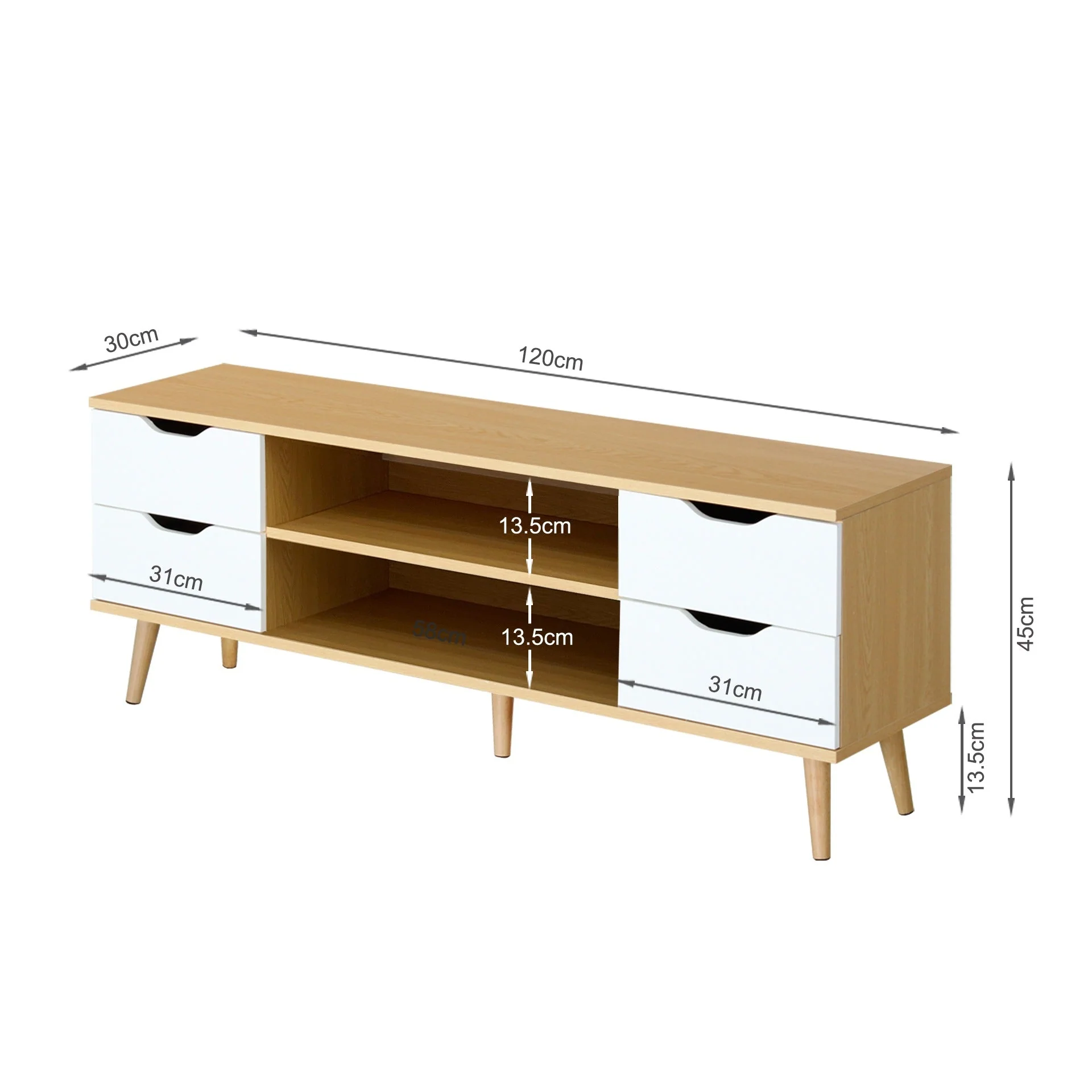 Lucille 1.2M Entertainment Unit - Maple + White - Image 12