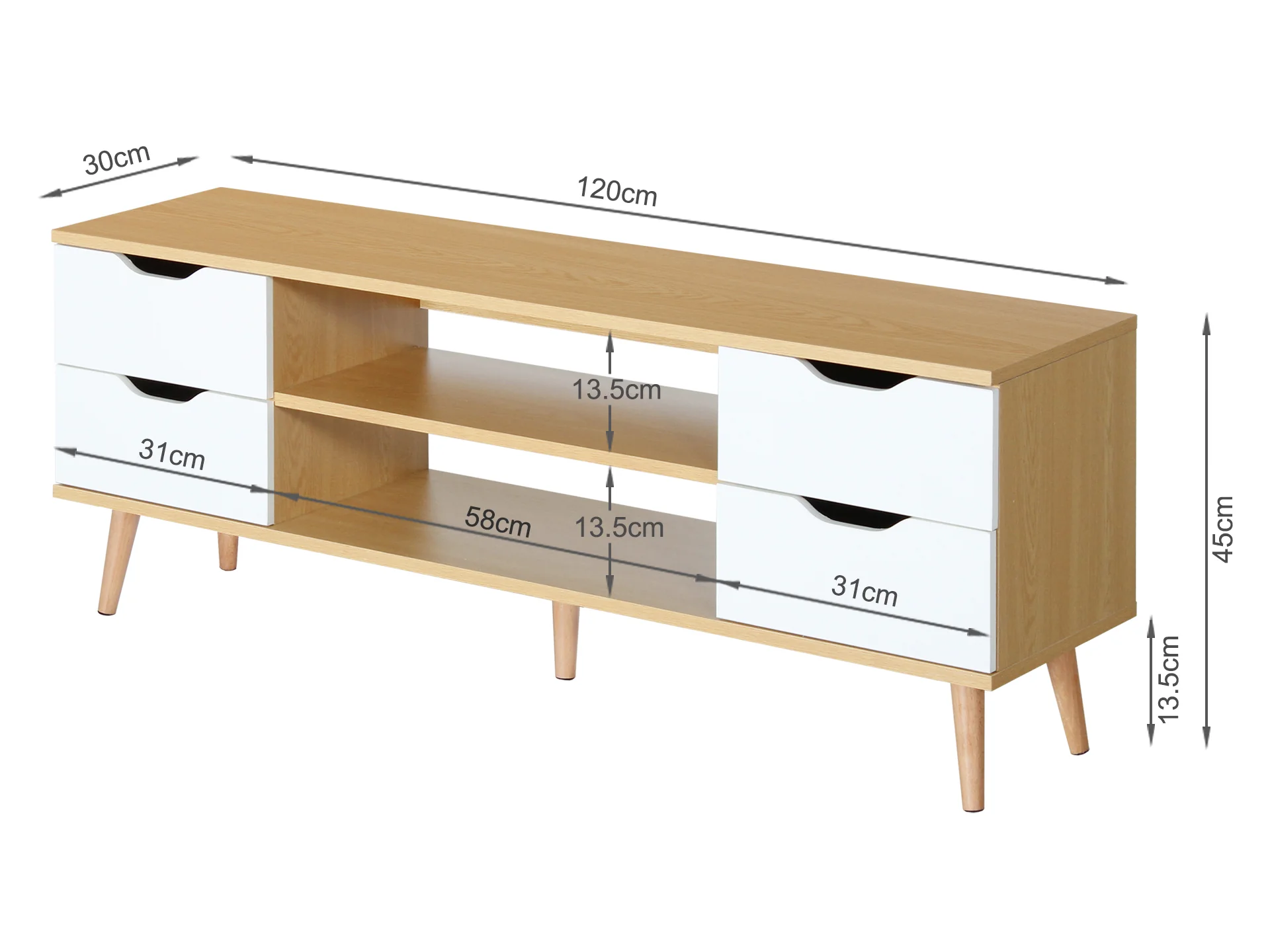 Lucille 1.2m Entertainment Unit - Oak - Image 4