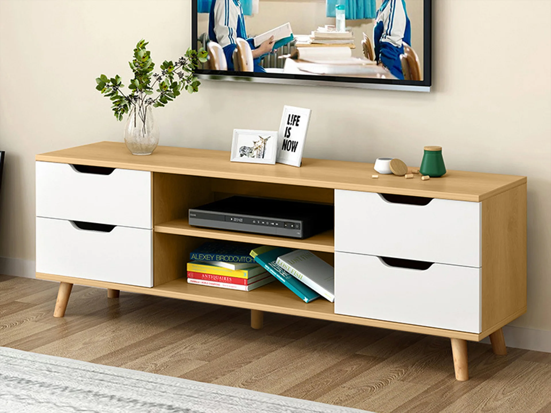 Lucille 1.2m Entertainment Unit - Oak - Image 6