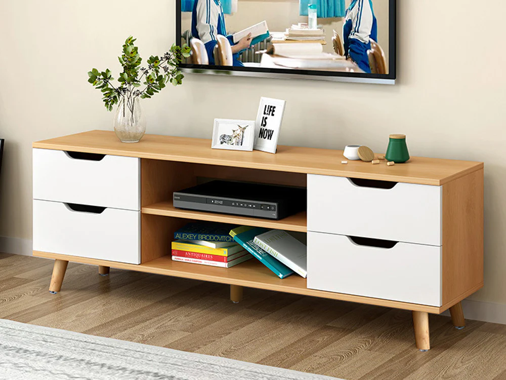 LUCILLE 1.2M Entertainment Unit - Oak - Image 2