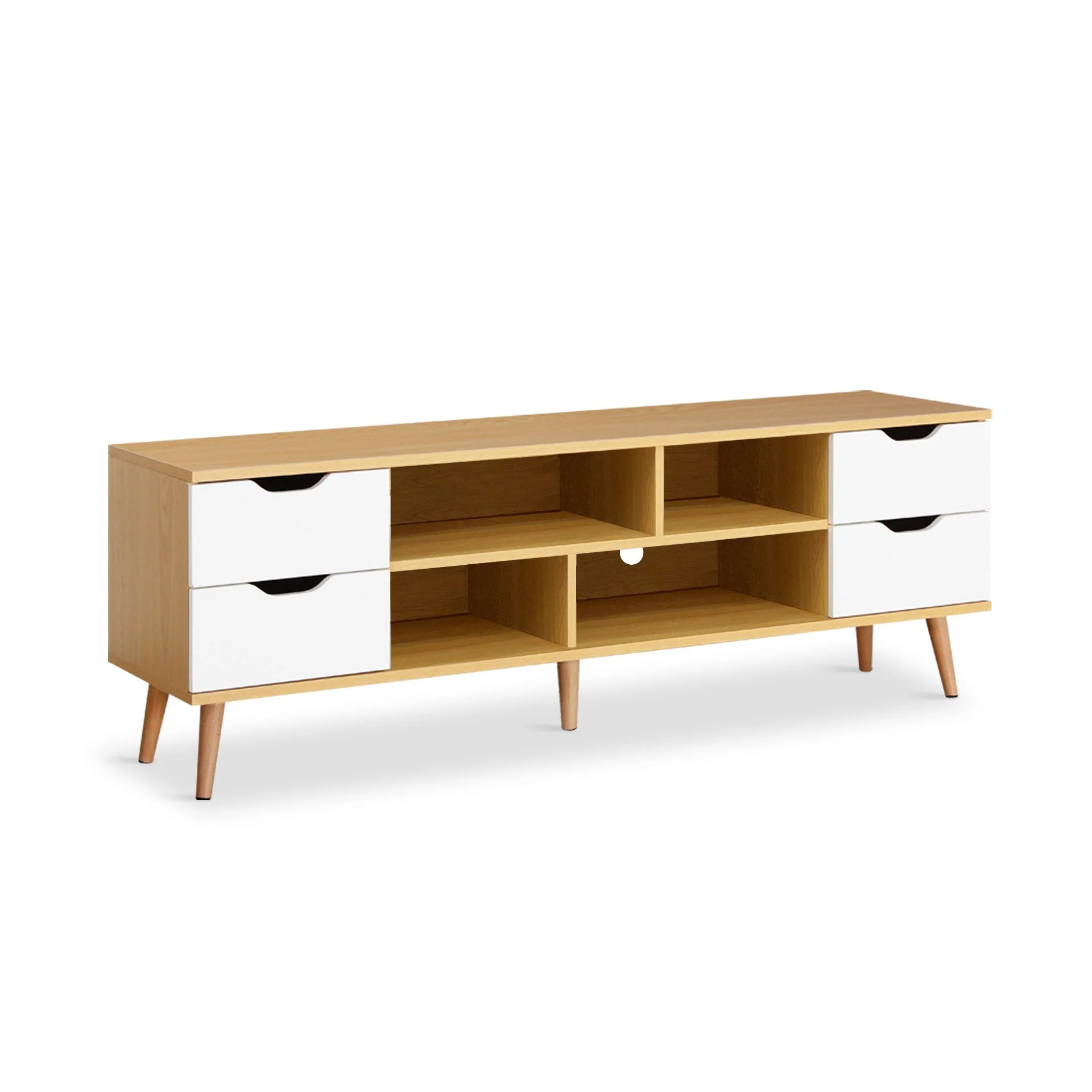 Lucille 1.4M Entertainment Unit - Maple + White - Image 3