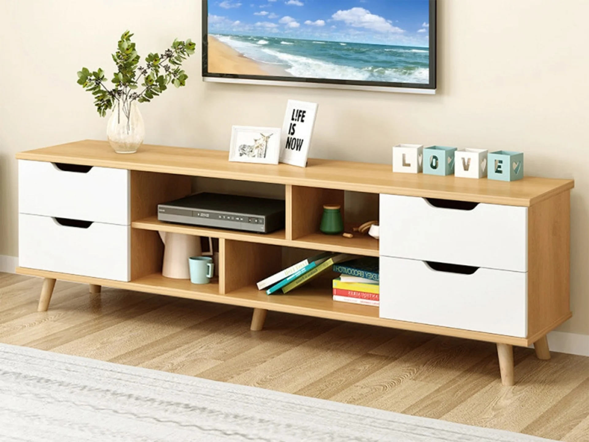 Lucille 1.4m Entertainment Unit - Oak - Image 5