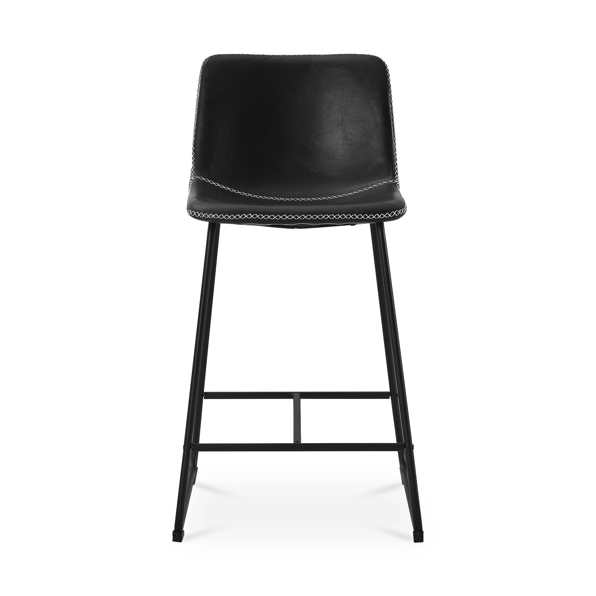 Luke PU Leather Bar Stool - Set of 2 - Black - Image 6