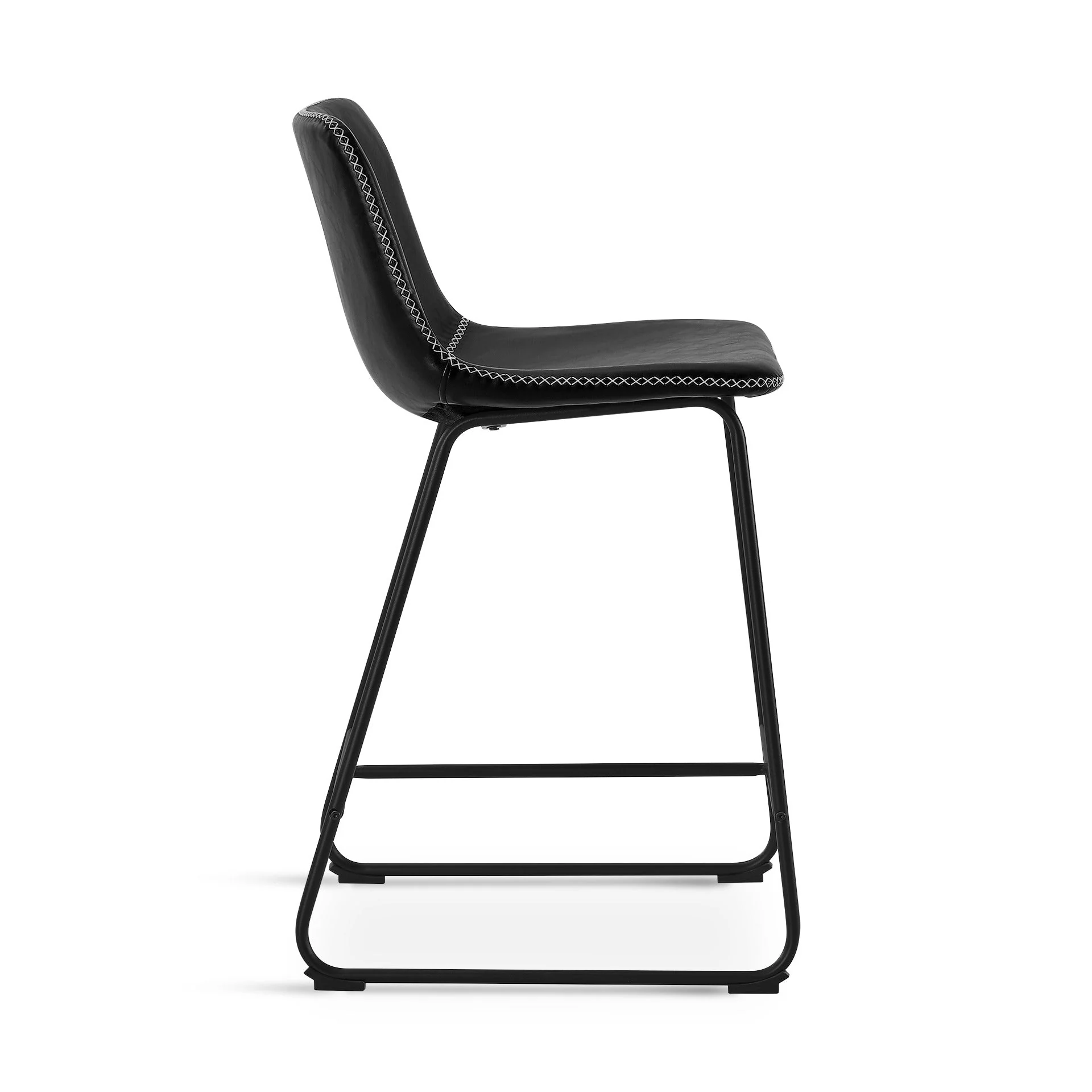 Luke PU Leather Bar Stool - Set of 2 - Black - Image 7
