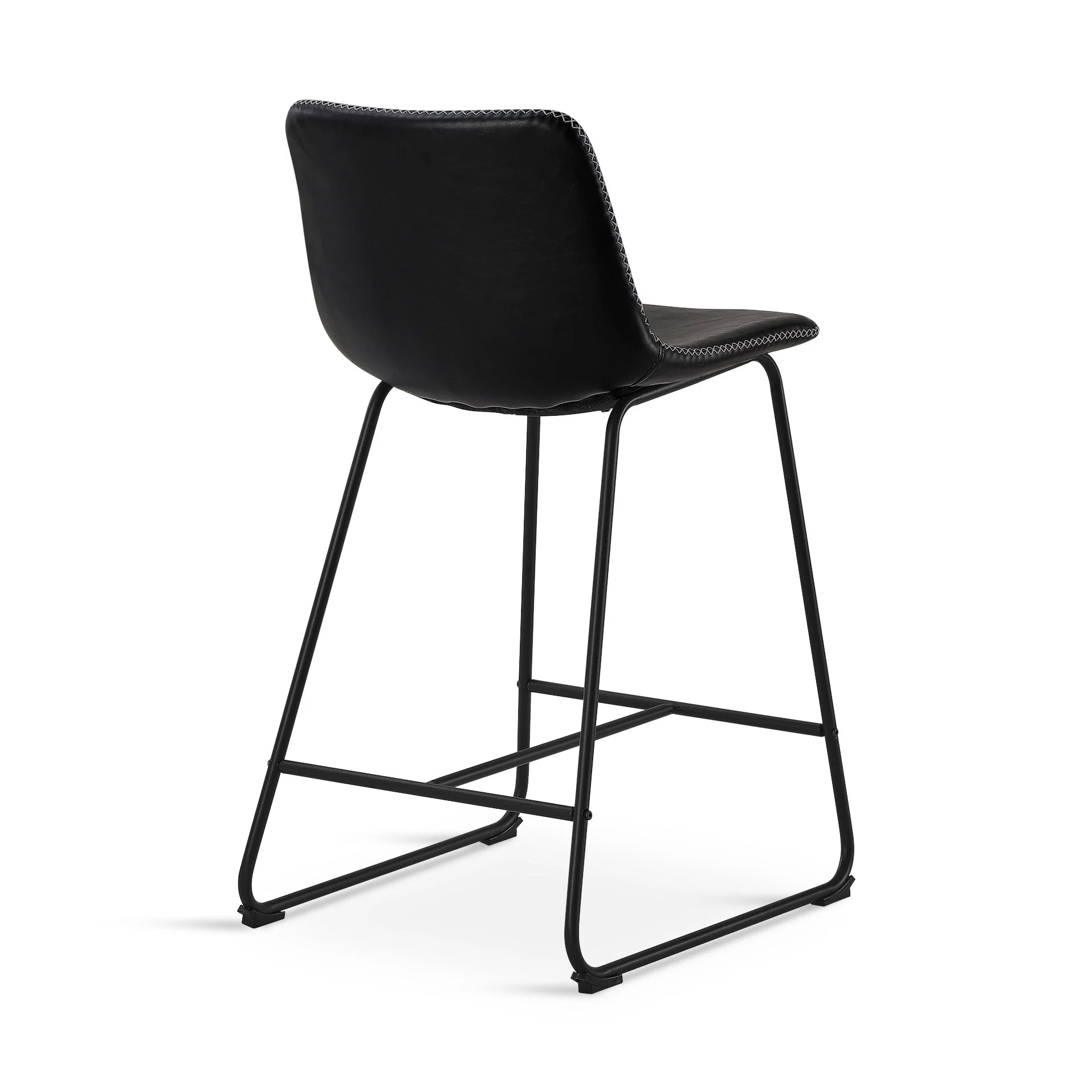 Luke PU Leather Bar Stool - Set of 2 - Black - Image 8