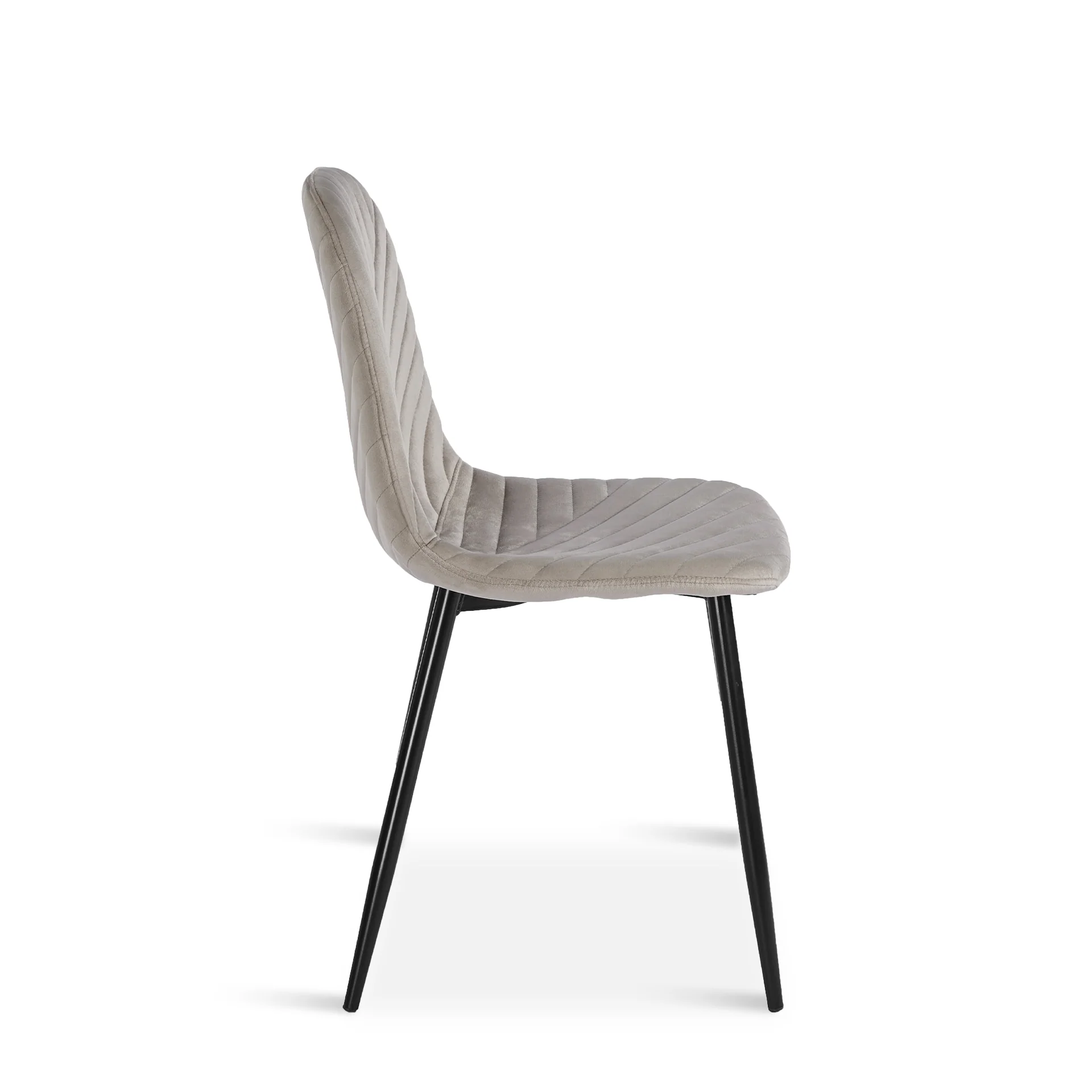 Lume Velvet Dining Chair - Set Of 4 - Light Khaki - Image 10