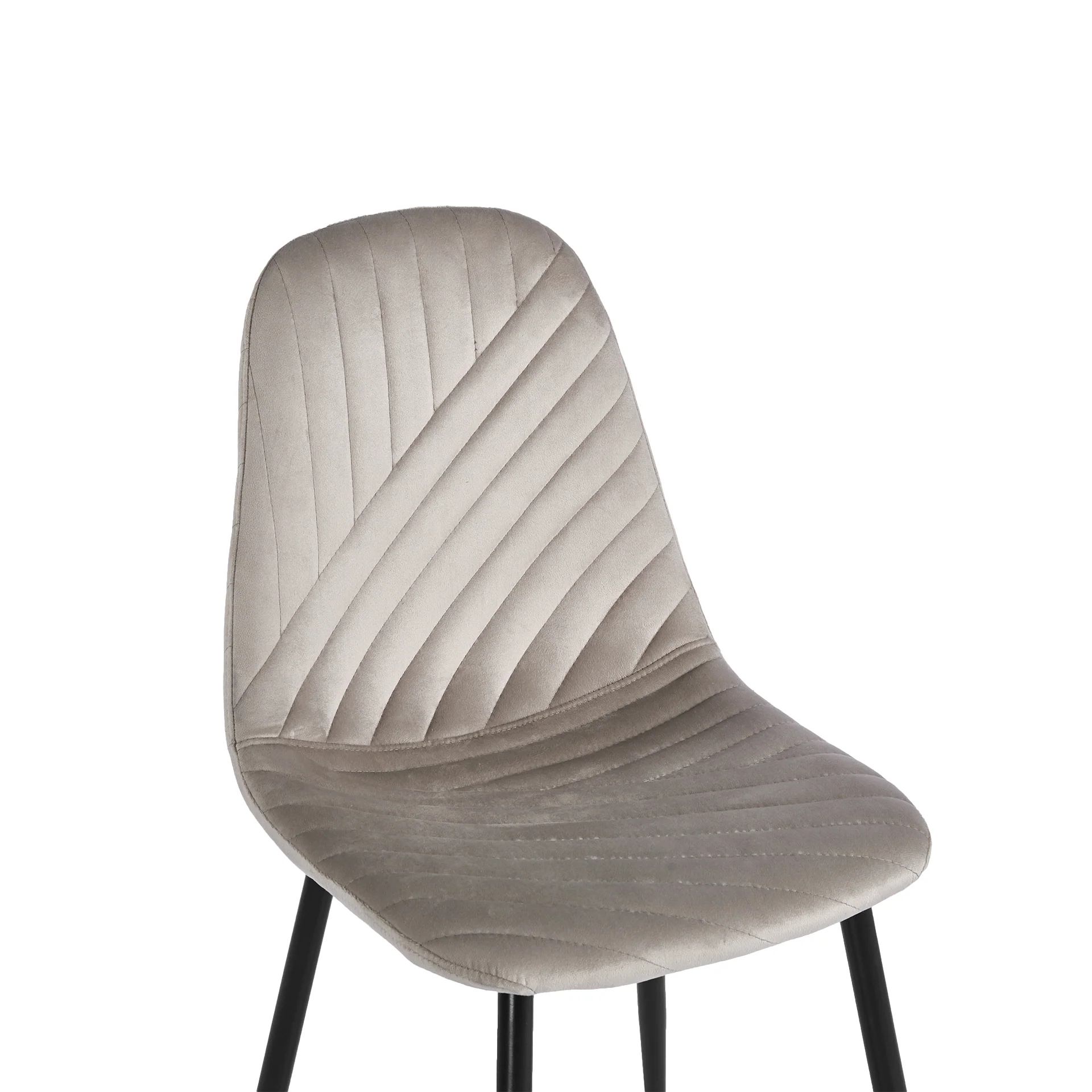 Lume Velvet Dining Chair - Set Of 4 - Light Khaki - Image 12